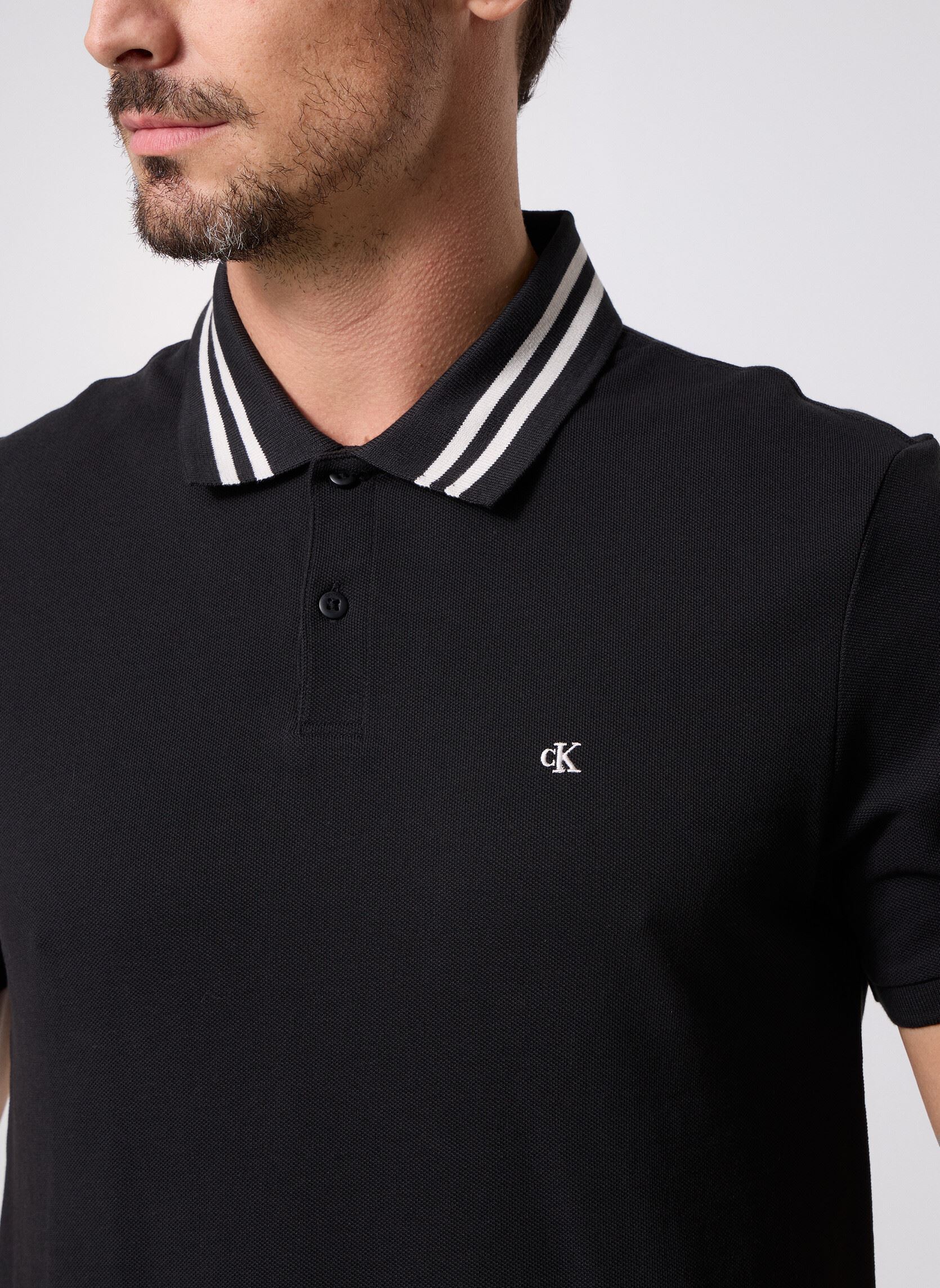 Korte mouwen polo's Ss Monogram Pique Ti heren zwart Calvin Klein Jeans Korte mouwen polo's Ss Monogram Pique Ti heren zwart BLACK