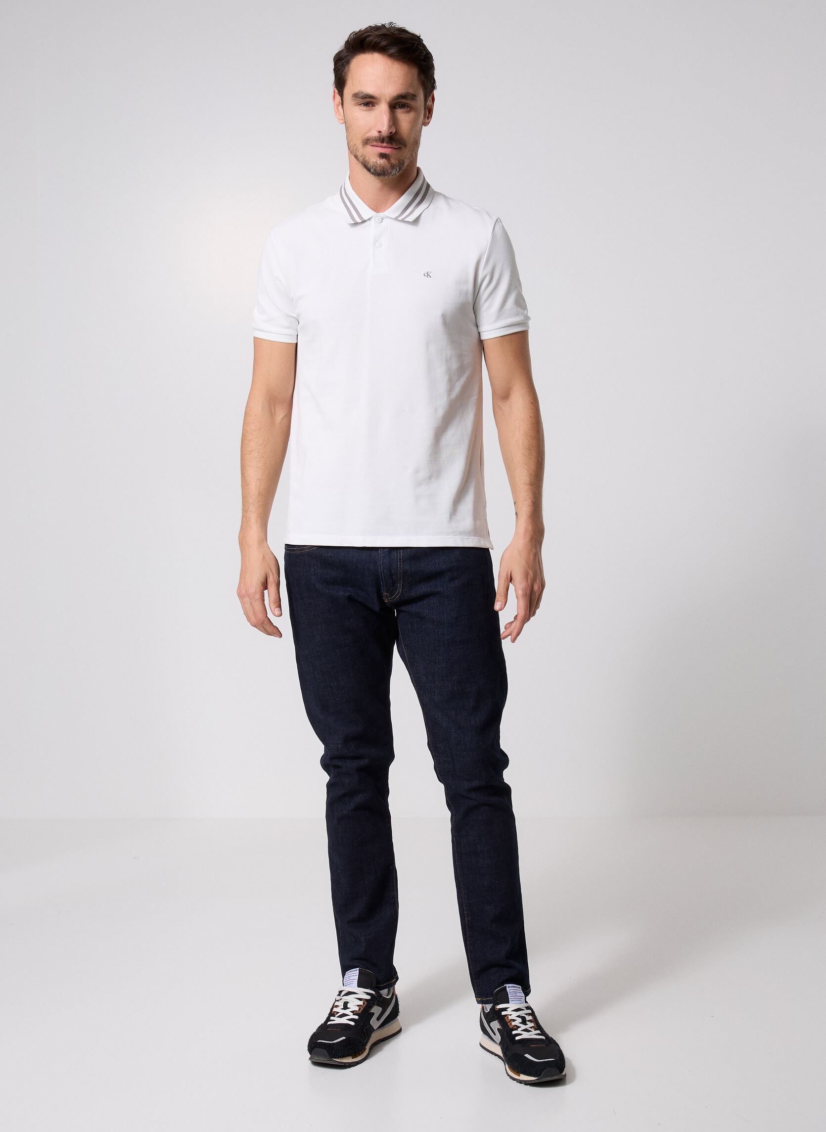 Korte mouwen polo's Ss Monogram Pique Ti heren wit Calvin Klein Jeans Korte mouwen polo's Ss Monogram Pique Ti heren wit WHITE
