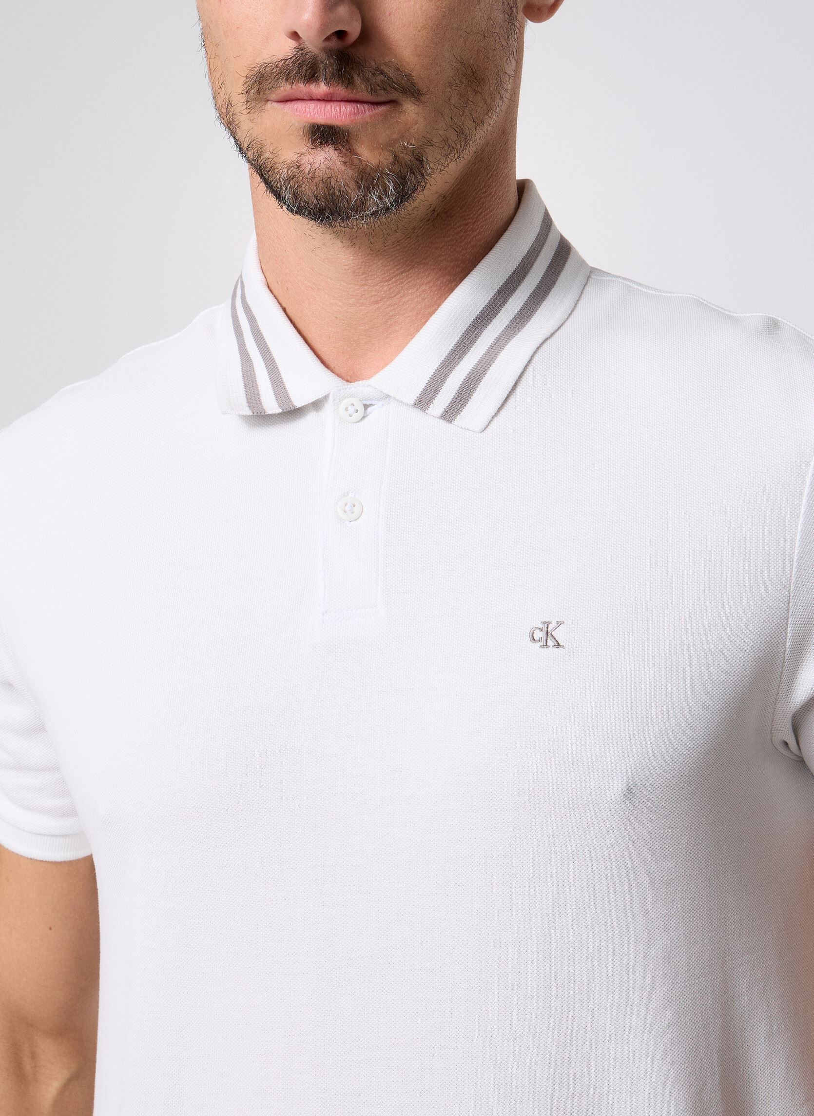 Korte mouwen polo's Ss Monogram Pique Ti heren wit Calvin Klein Jeans Korte mouwen polo's Ss Monogram Pique Ti heren wit WHITE