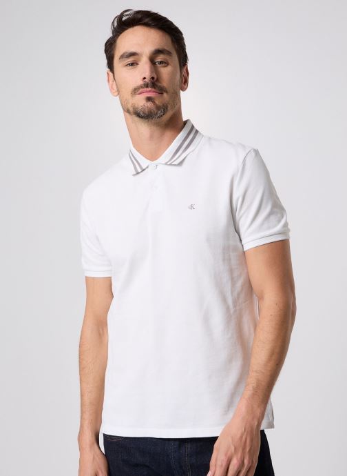 Calvin Klein Jeans Kurzarm-Poloshirts Ss Monogram Pique Ti herren weiß