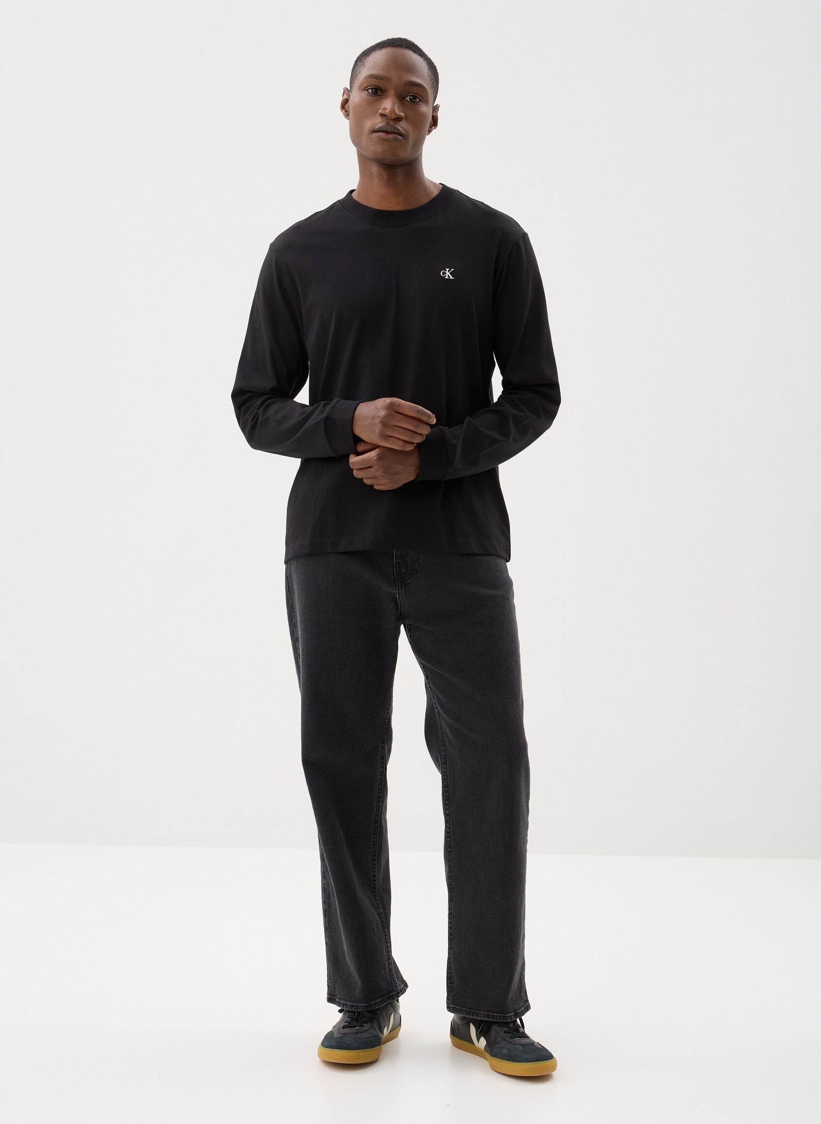 T-shirts met lange mouwen Ls Easy Monogram Tee heren zwart Calvin Klein Jeans T-shirts met lange mouwen Ls Easy Monogram Tee heren zwart BLACK