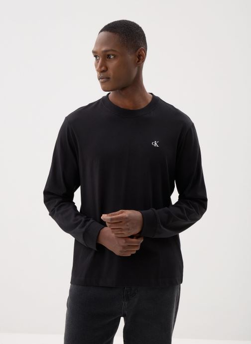 Calvin Klein Jeans T-shirts met lange mouwen Ls Easy Monogram Tee heren zwart