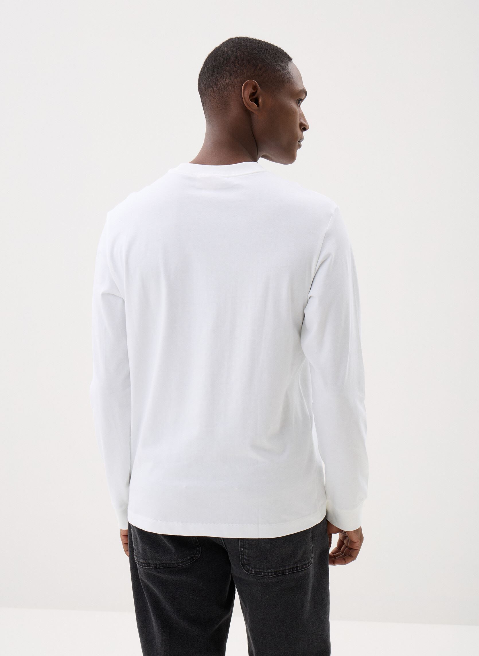 Tee-shirts manches longues Ls Easy Monogram Tee homme blanc Calvin Klein Jeans Tee-shirts manches longues Ls Easy Monogram Tee homme blanc WHITE