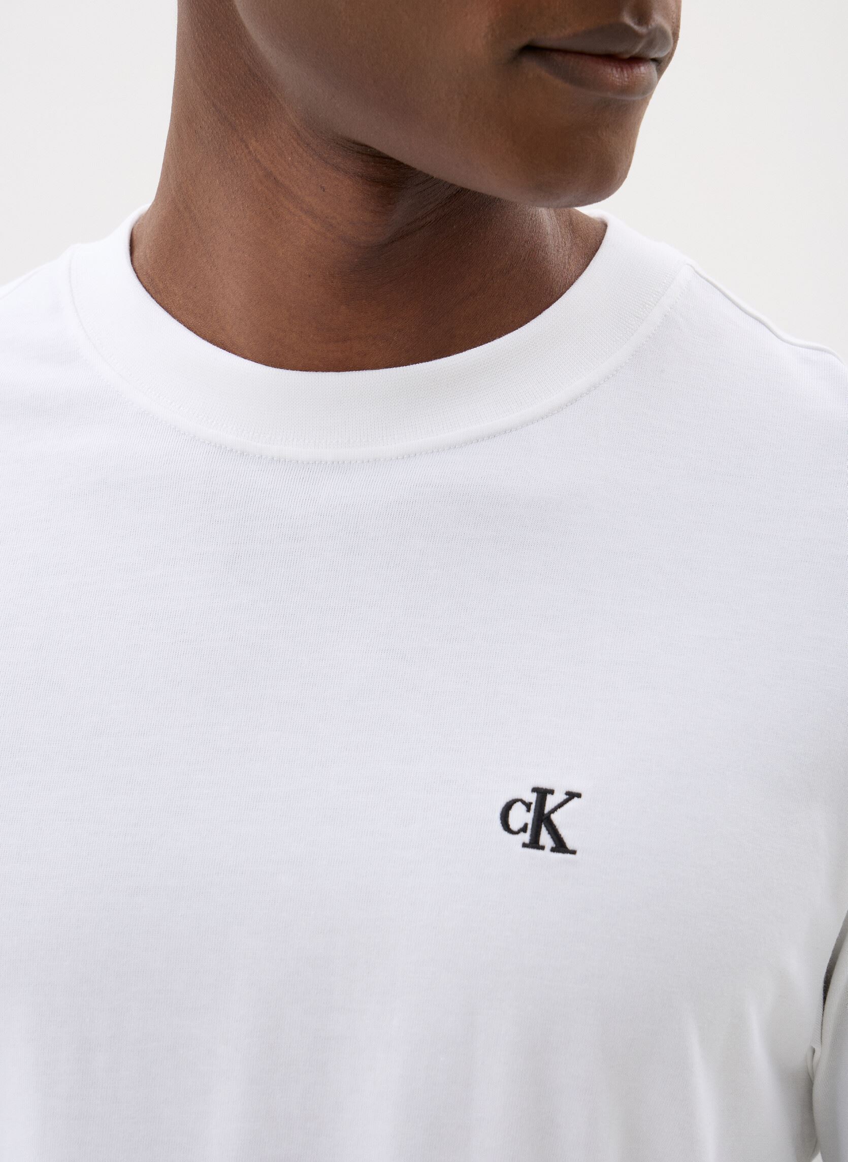 Tee-shirts manches longues Ls Easy Monogram Tee homme blanc Calvin Klein Jeans Tee-shirts manches longues Ls Easy Monogram Tee homme blanc WHITE