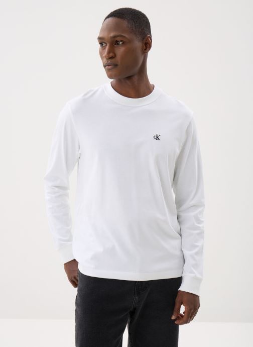 Calvin Klein Jeans T-shirts met lange mouwen Ls Easy Monogram Tee heren wit