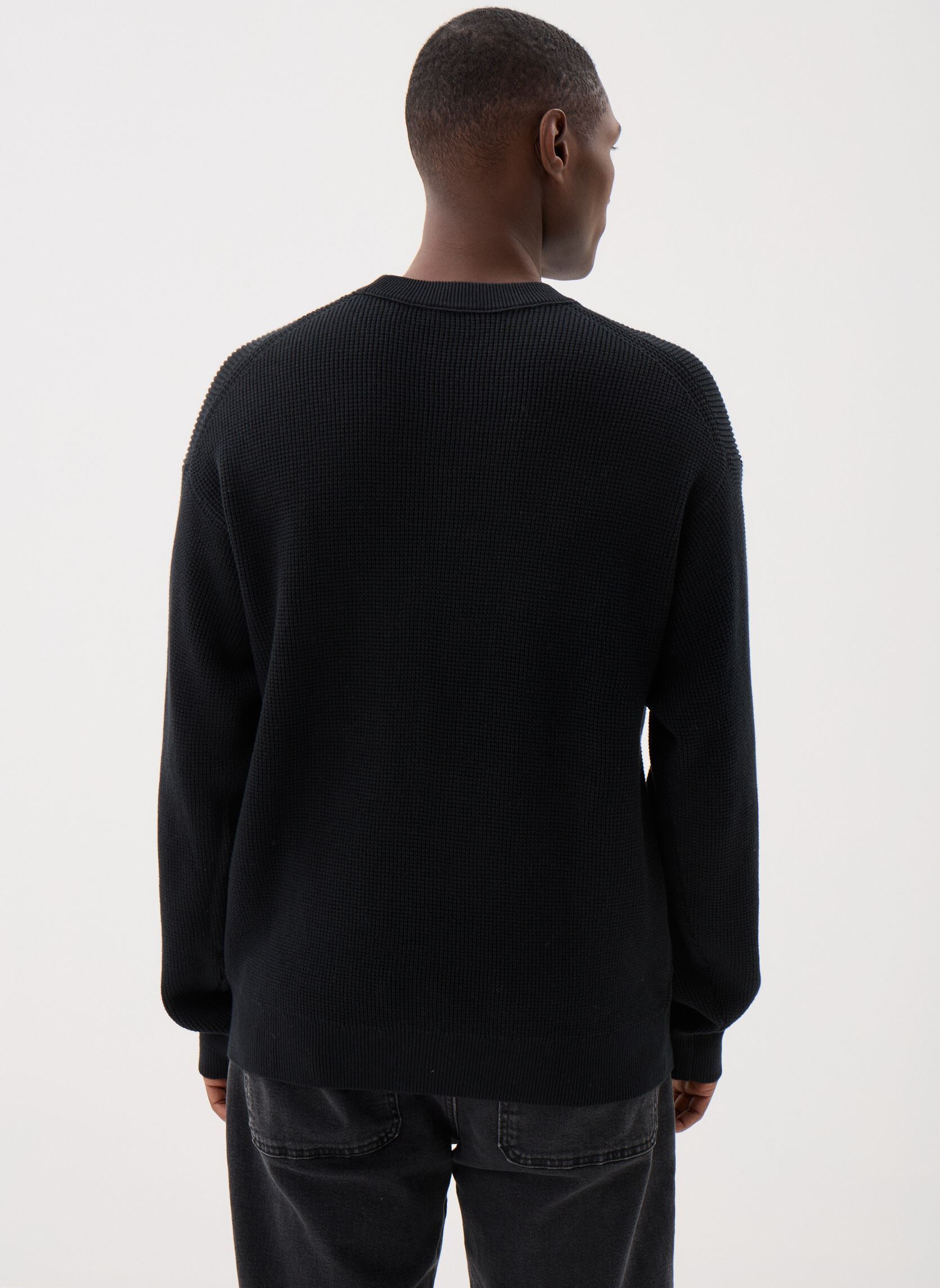 Sweatshirts Ls Ez Cotton Waffle heren zwart Calvin Klein Jeans Sweatshirts Ls Ez Cotton Waffle heren zwart BLACK