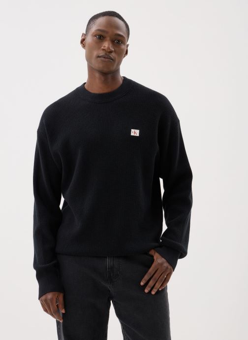 Calvin Klein Jeans Sweats Ls Ez Cotton Waffle homme noir