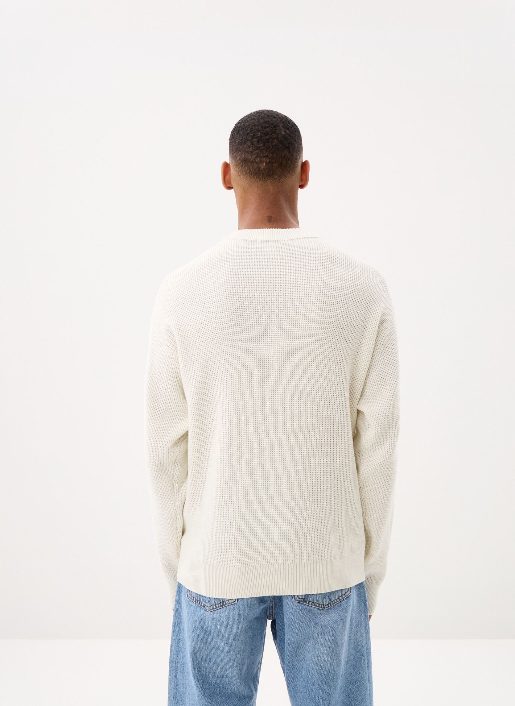 Sweats Ls Ez Cotton Waffle homme blanc Calvin Klein Jeans Sweats Ls Ez Cotton Waffle homme blanc WHITE
