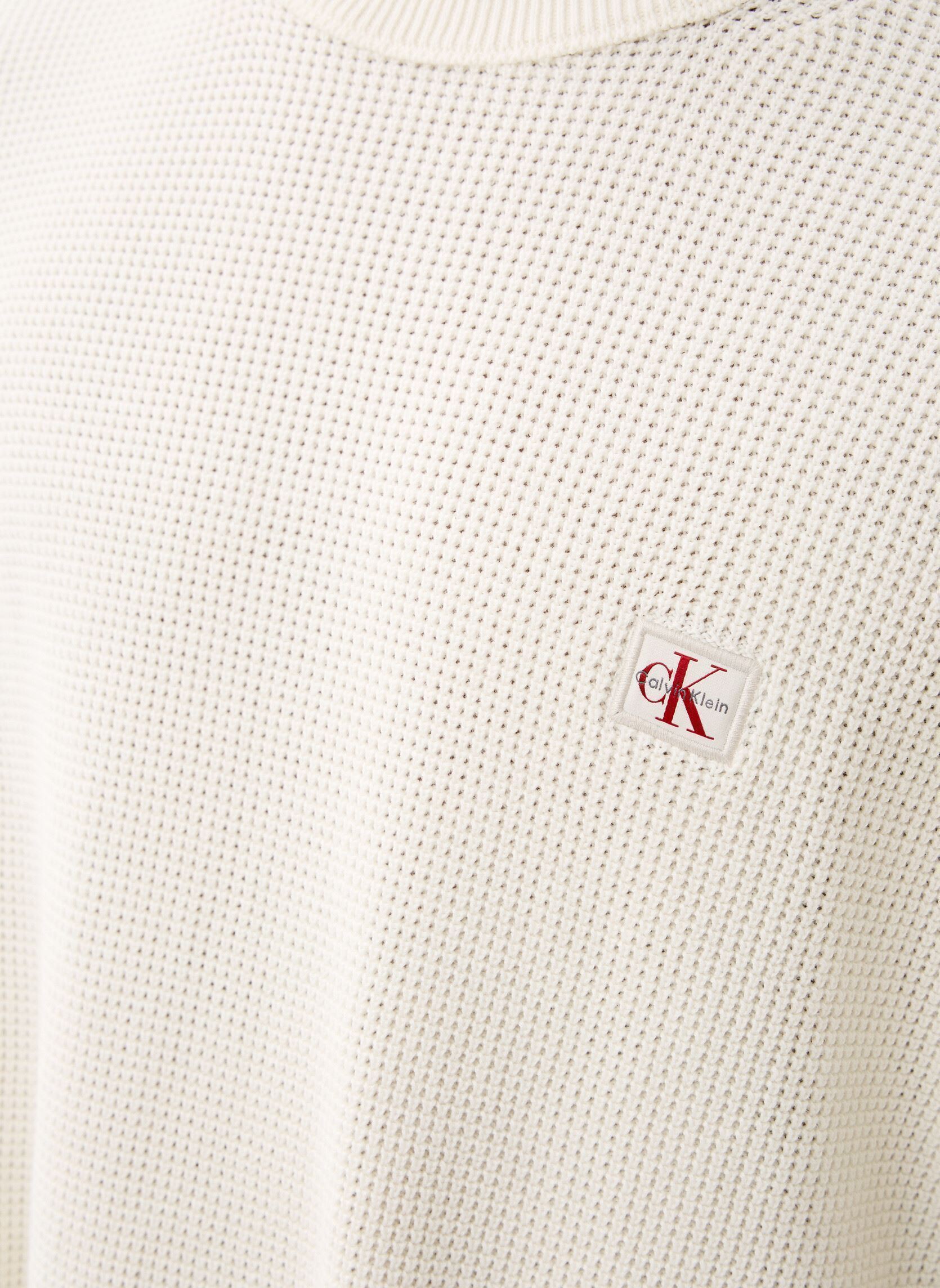 Sweats Ls Ez Cotton Waffle homme blanc Calvin Klein Jeans Sweats Ls Ez Cotton Waffle homme blanc WHITE