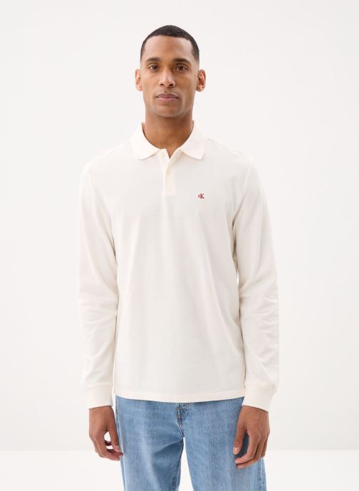 Calvin Klein Jeans Polos manches courtes Ls Casual Pique Polo homme blanc