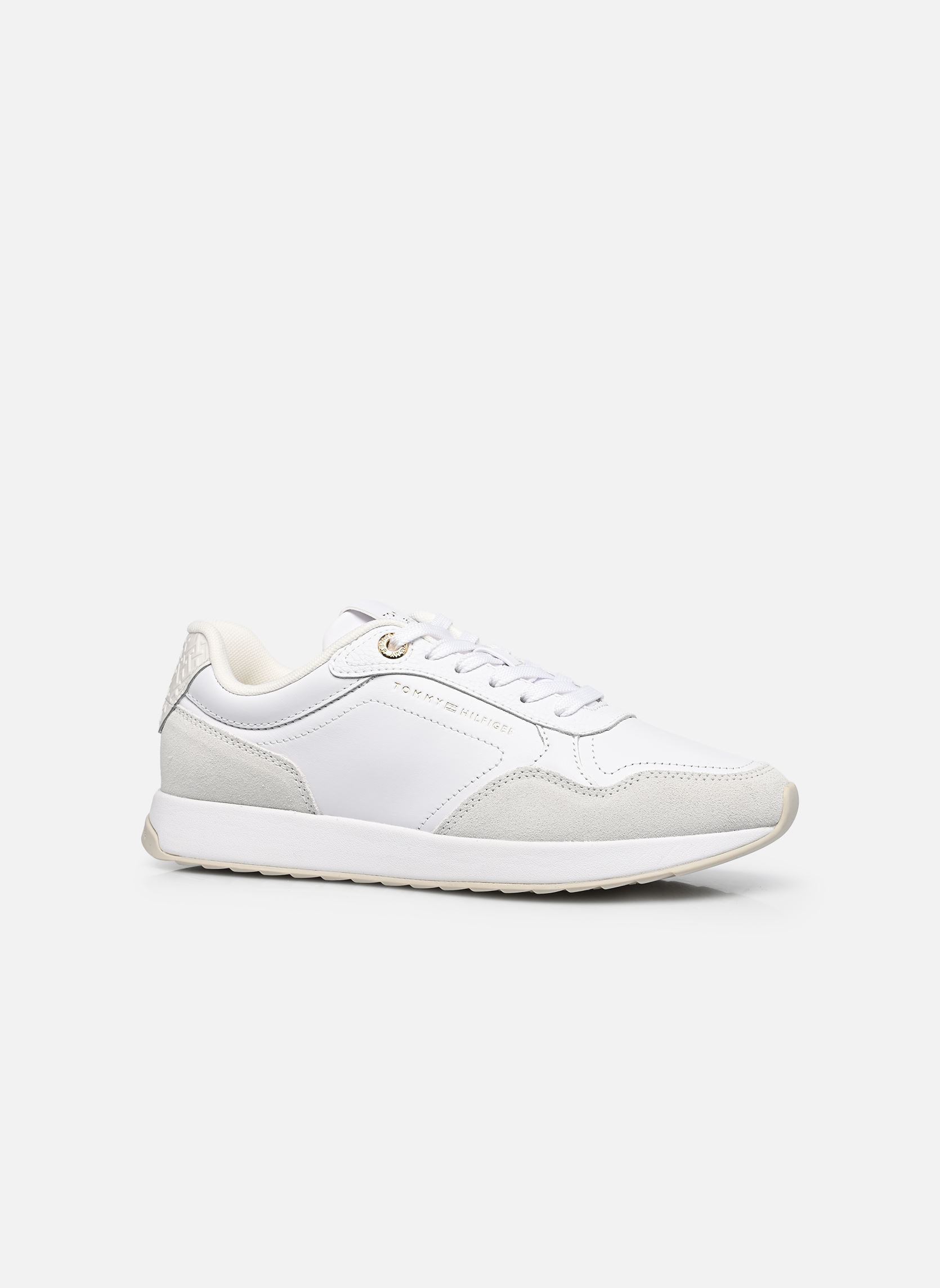 Lage sneakers MONOGRAM MIX MATERIA dames wit Tommy Hilfiger Lage sneakers MONOGRAM MIX MATERIA dames wit WHITE