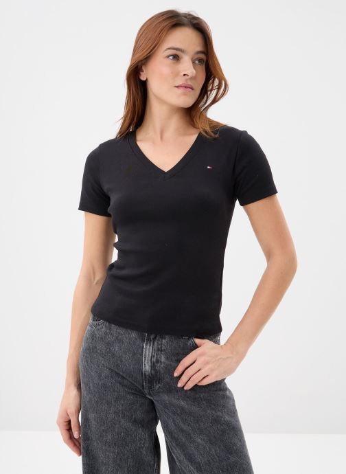 Tommy Hilfiger T-shirts met korte mouwen Slim Cody V-Nk Ss dames zwart