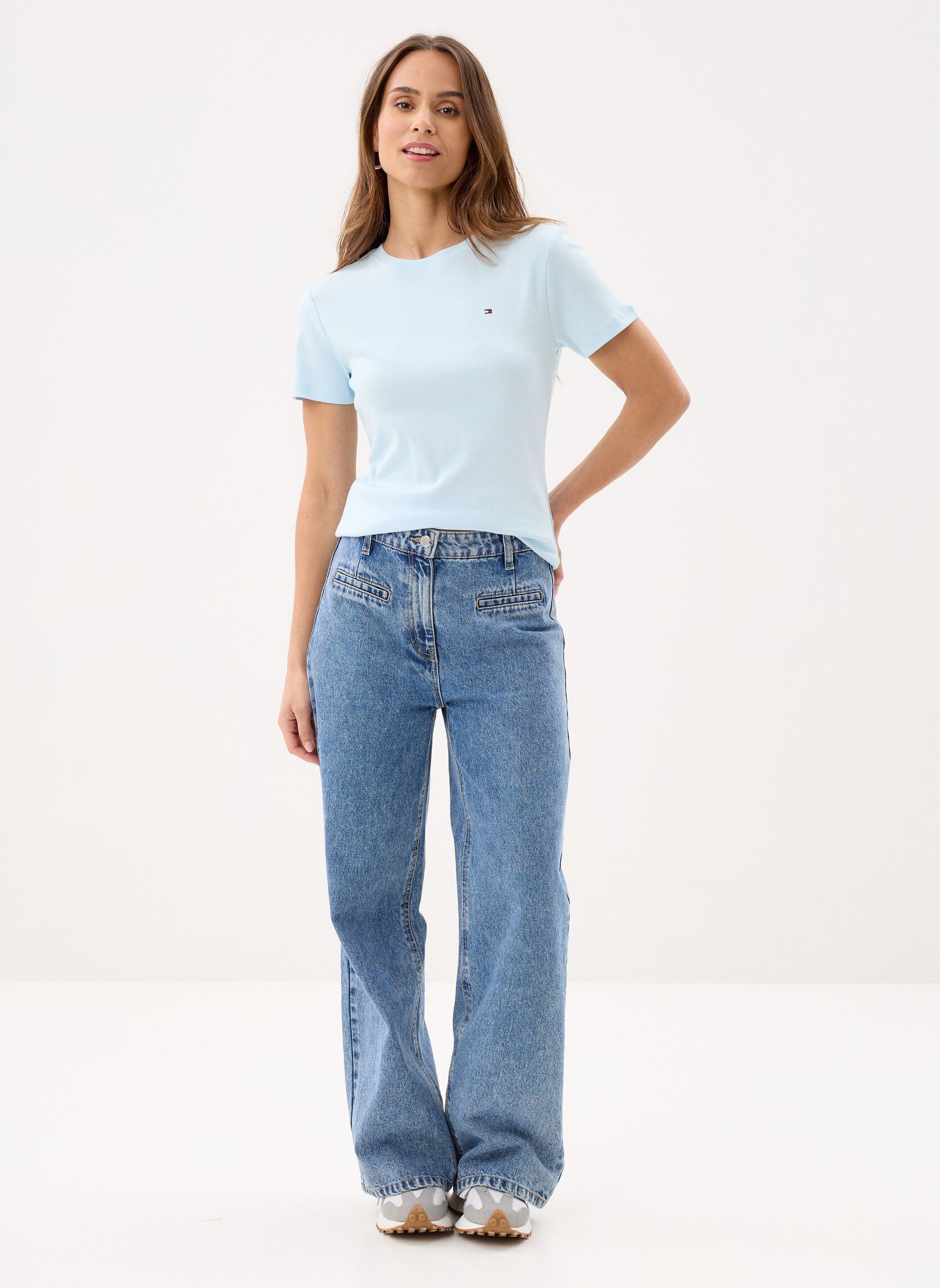 Tee-shirts manches courtes Slim Cody V-Nk Ss femme bleu Tommy Hilfiger Tee-shirts manches courtes Slim Cody V-Nk Ss femme bleu KEEPSAKE BLUE