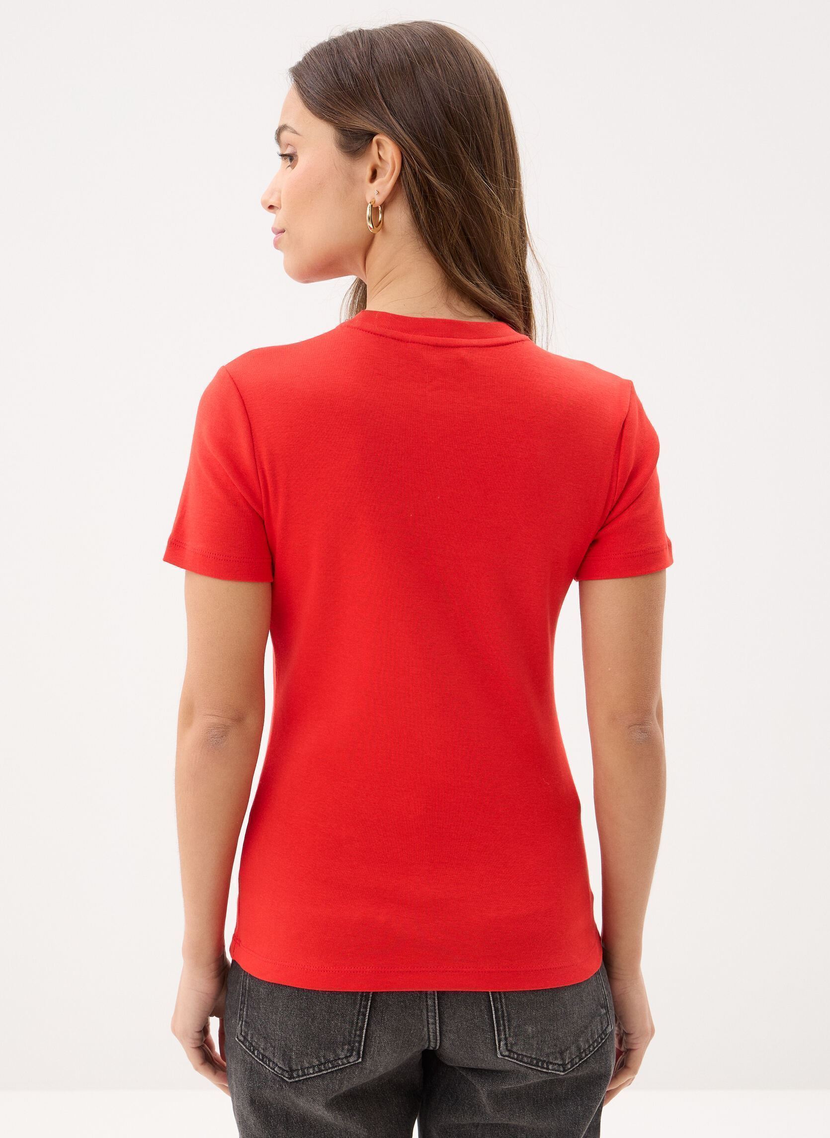 Kurzarm-T-Shirts Slim Cody V-Nk Ss damen rot Tommy Hilfiger Kurzarm-T-Shirts Slim Cody V-Nk Ss damen rot FIREWORKS