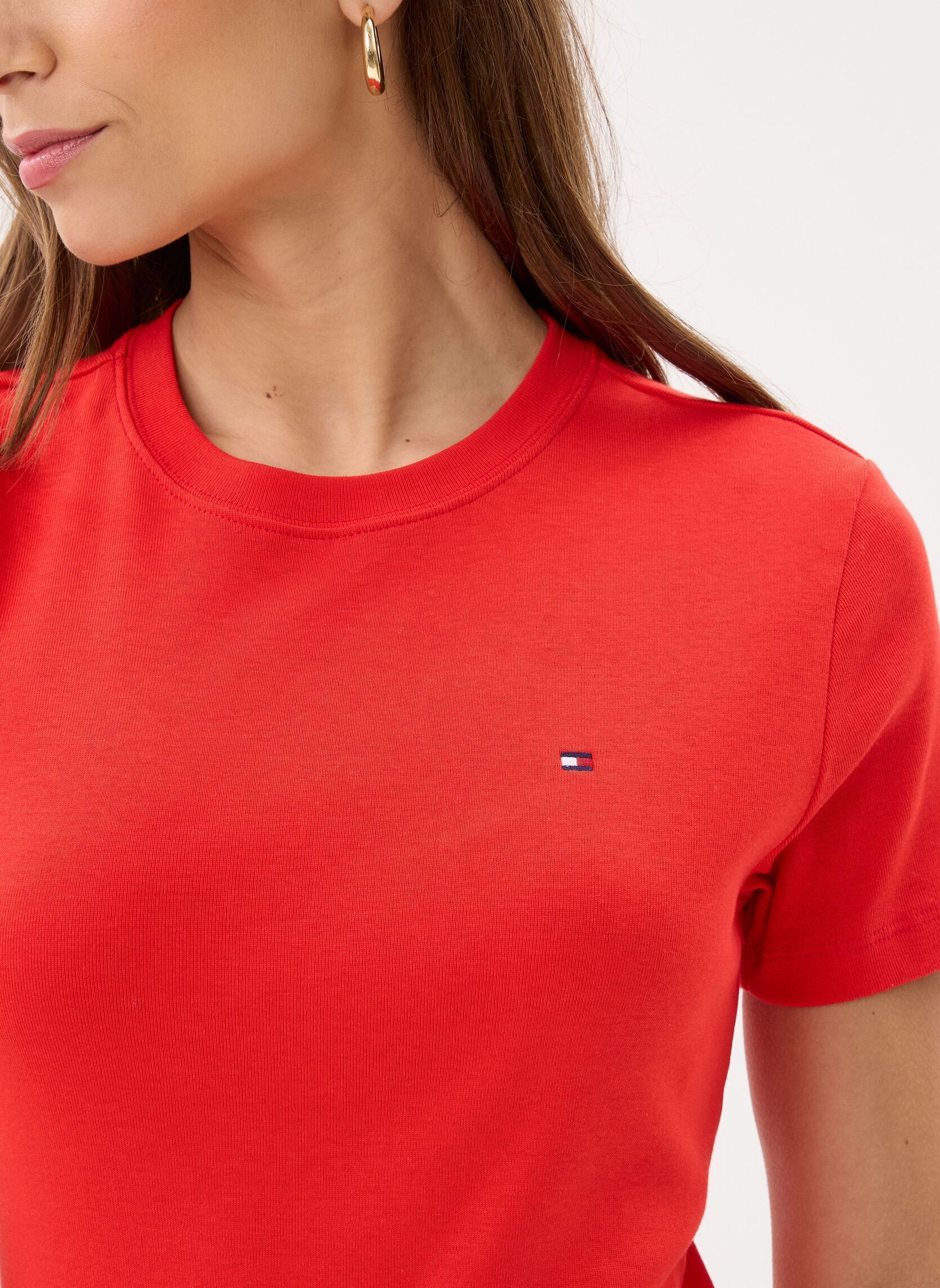 Kurzarm-T-Shirts Slim Cody V-Nk Ss damen rot Tommy Hilfiger Kurzarm-T-Shirts Slim Cody V-Nk Ss damen rot FIREWORKS