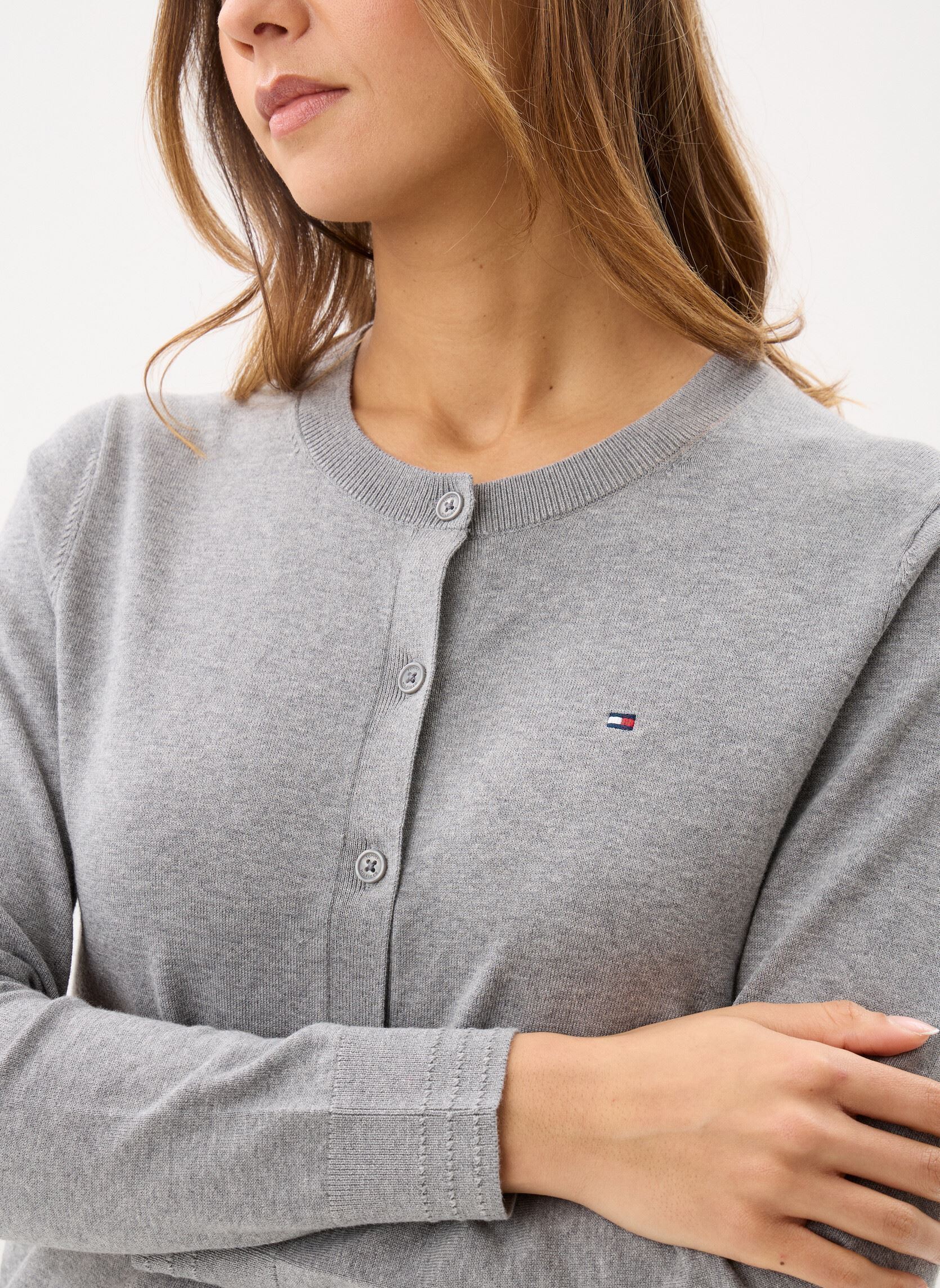 Chalecos Co Jersey Fine Gg C mujer gris Tommy Hilfiger Chalecos Co Jersey Fine Gg C mujer gris MED HEATHER GREY