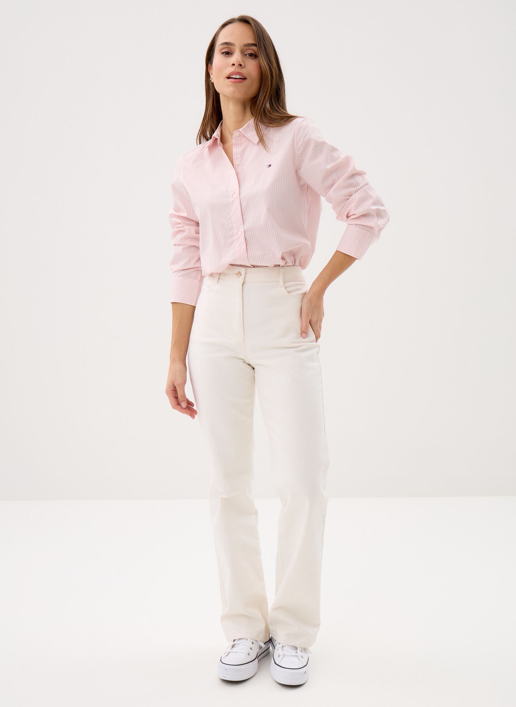 Lange mouw overhemden Ess Poplin Regular S dames roze Tommy Hilfiger Lange mouw overhemden Ess Poplin Regular S dames roze Classic Ithaca Stp Bonita Pink