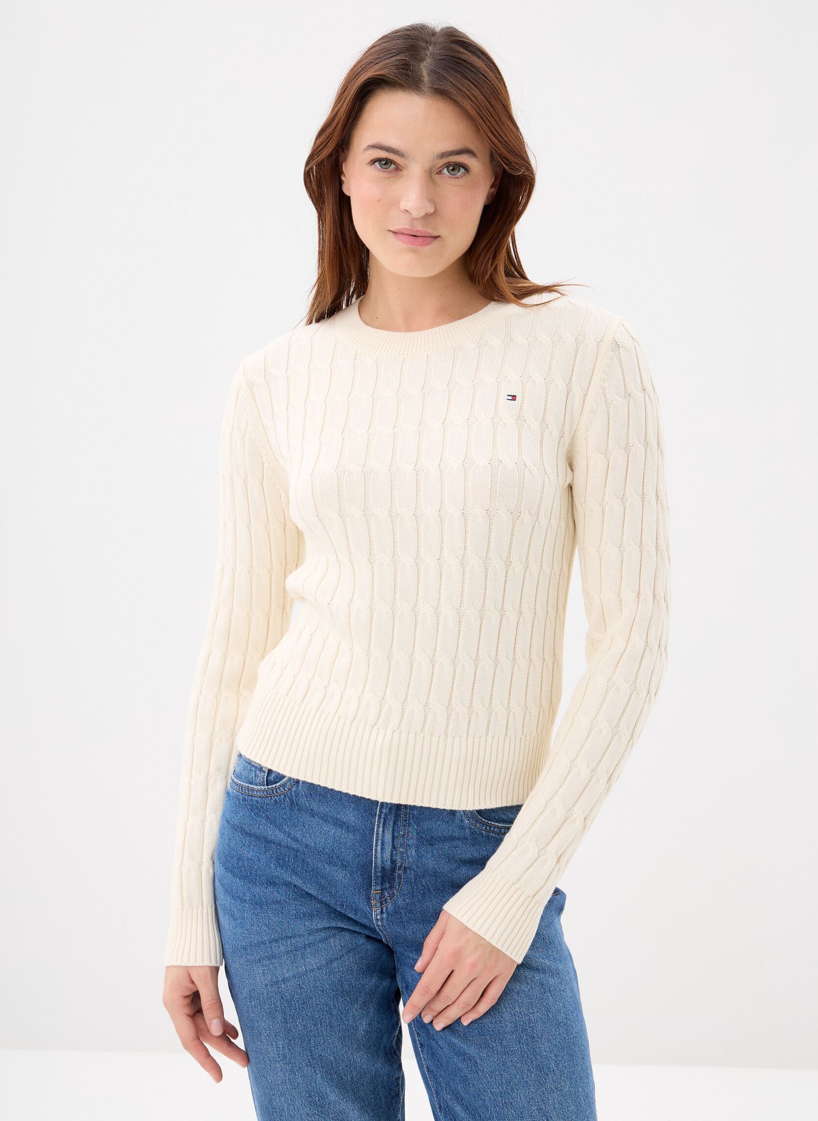 Vêtements Tommy Hilfiger Co Cable Mid Gg C Nk pour Femme