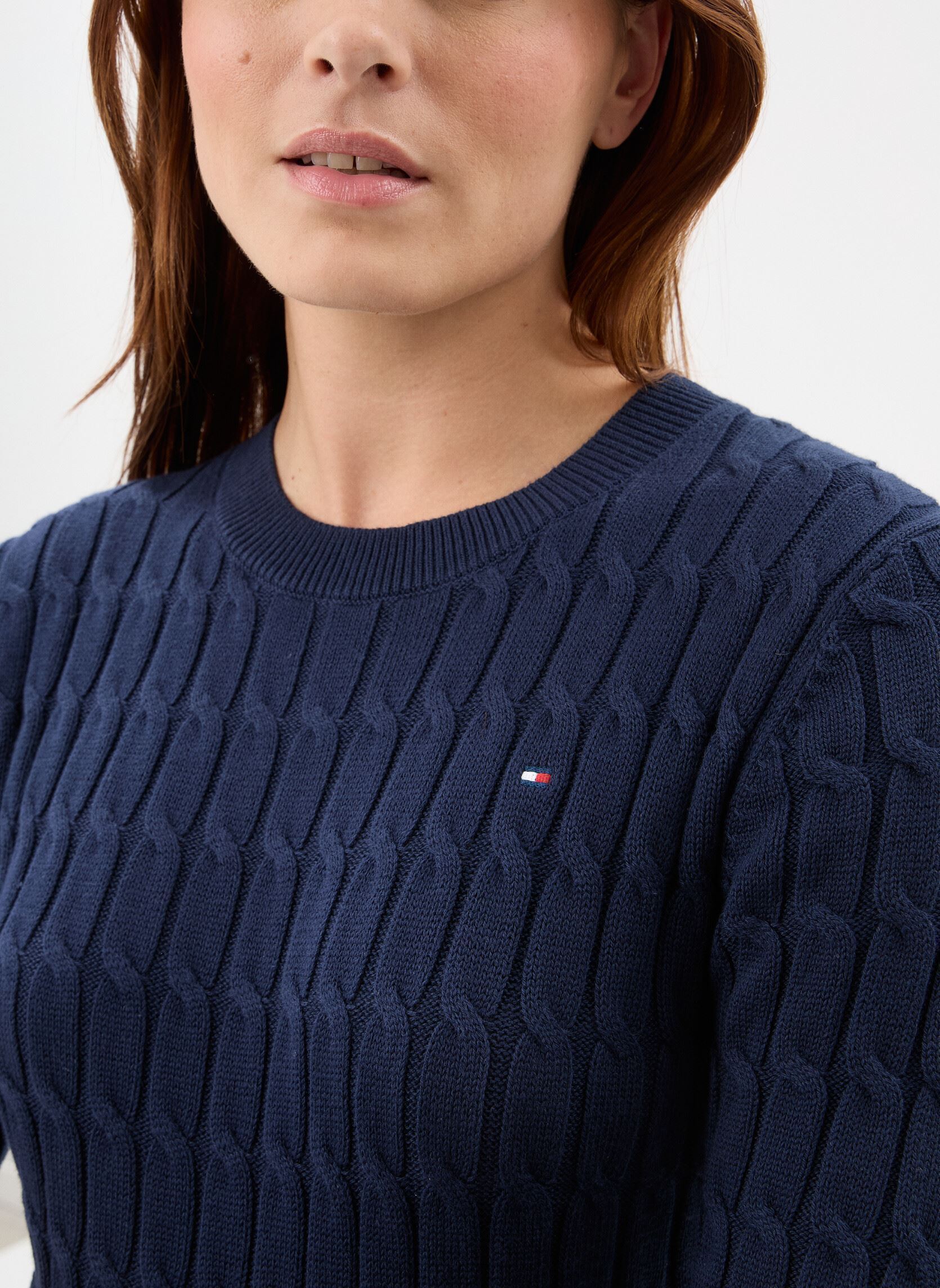 Pulls Co Cable Mid Gg C-Nk femme bleu Tommy Hilfiger Pulls Co Cable Mid Gg C-Nk femme bleu DARK NIGHT NAVY