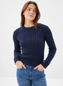 Pulls Co Cable Mid Gg C-Nk femme bleu