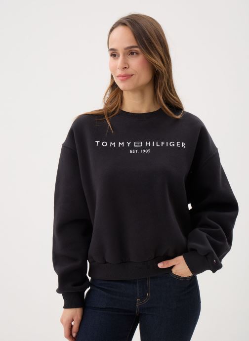 Tommy Hilfiger Sweater Corp Logo Mdrn Swtsr dames zwart