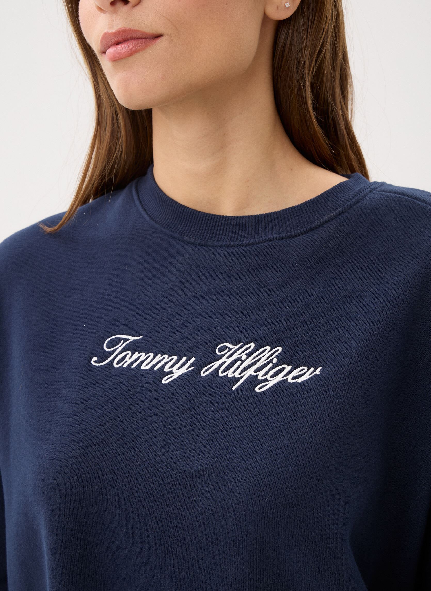 Sweatshirts Gold Btn Script Flee WW0WW47837C1G damen blau Tommy Hilfiger Sweatshirts Gold Btn Script Flee WW0WW47837C1G damen blau DARK NIGHT NAVY