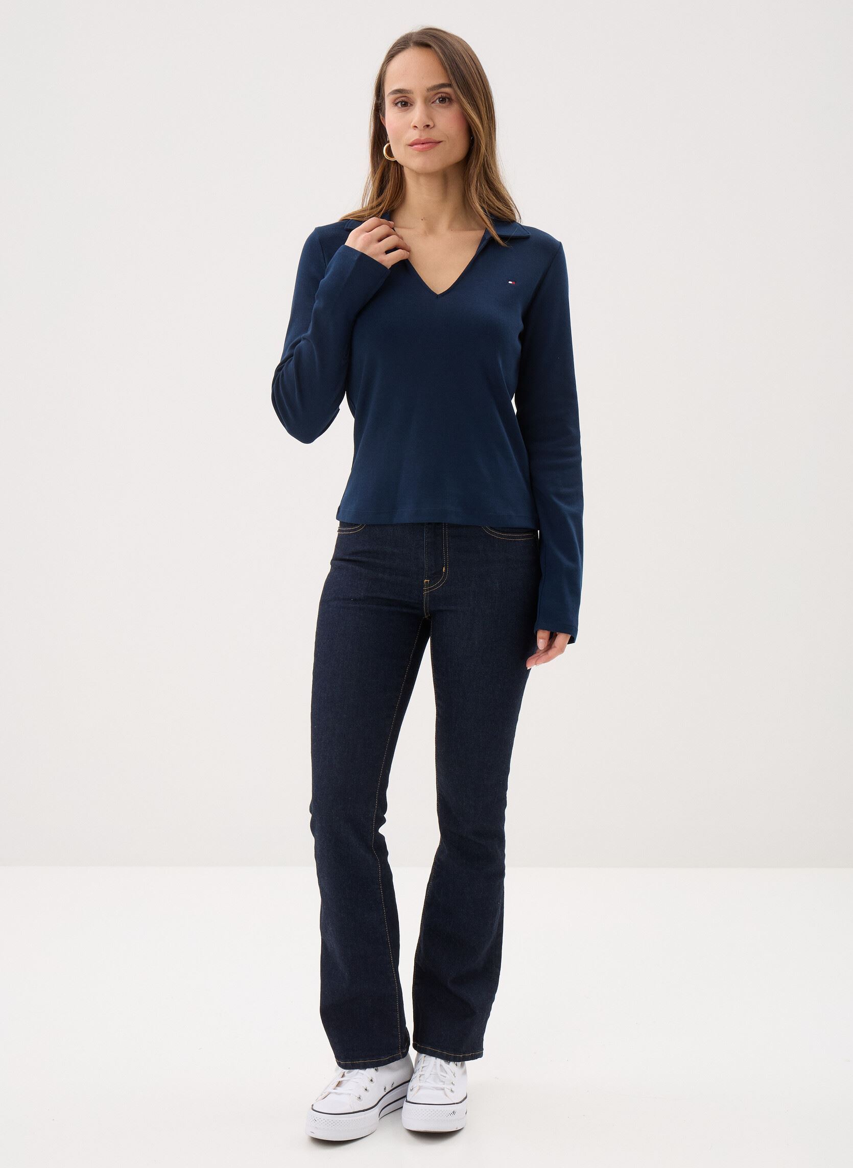 Polos manches longues Modern Cody Ls Open femme bleu Tommy Hilfiger Polos manches longues Modern Cody Ls Open femme bleu DARK NIGHT NAVY