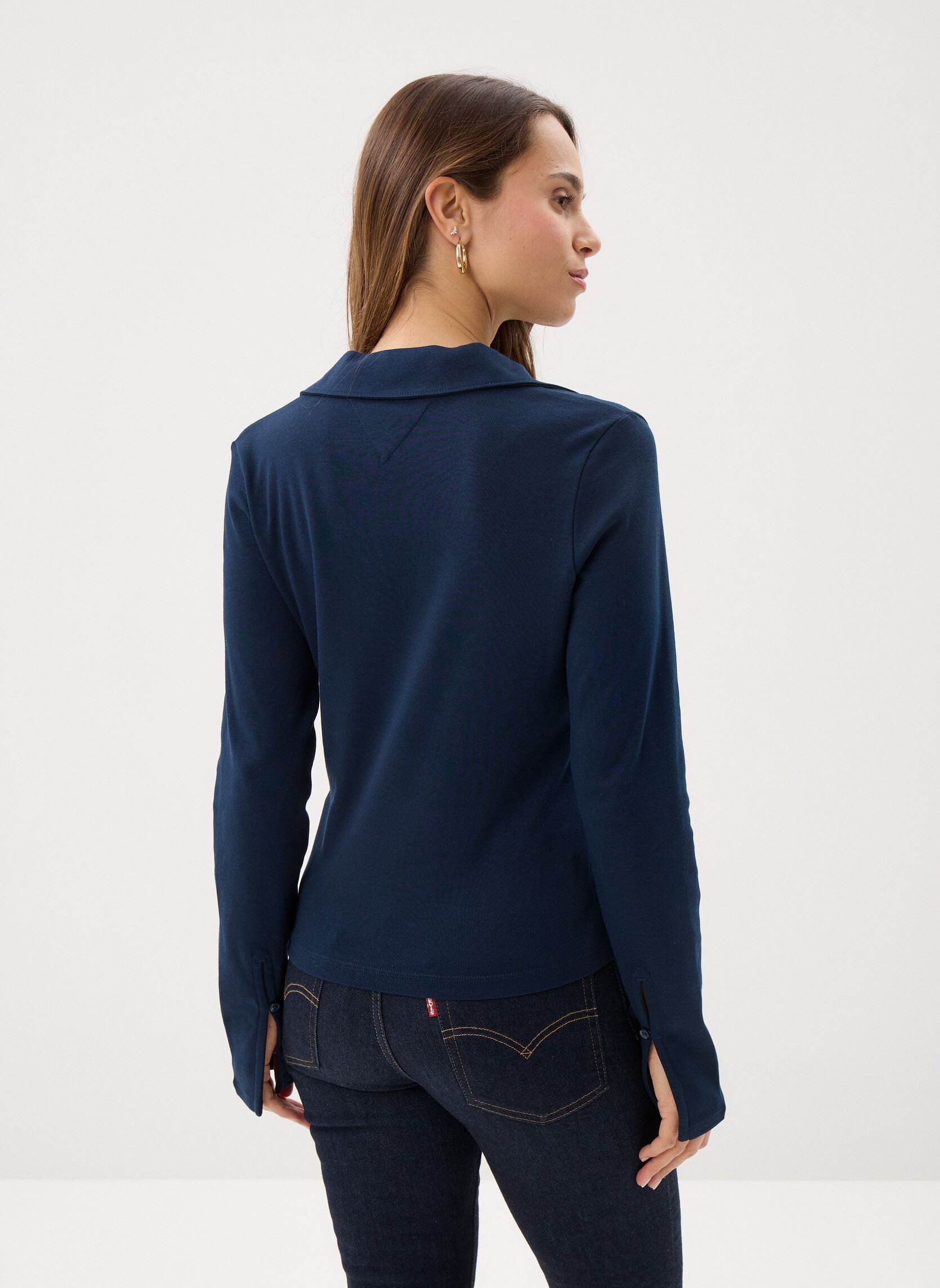 Polos manches longues Modern Cody Ls Open femme bleu Tommy Hilfiger Polos manches longues Modern Cody Ls Open femme bleu DARK NIGHT NAVY
