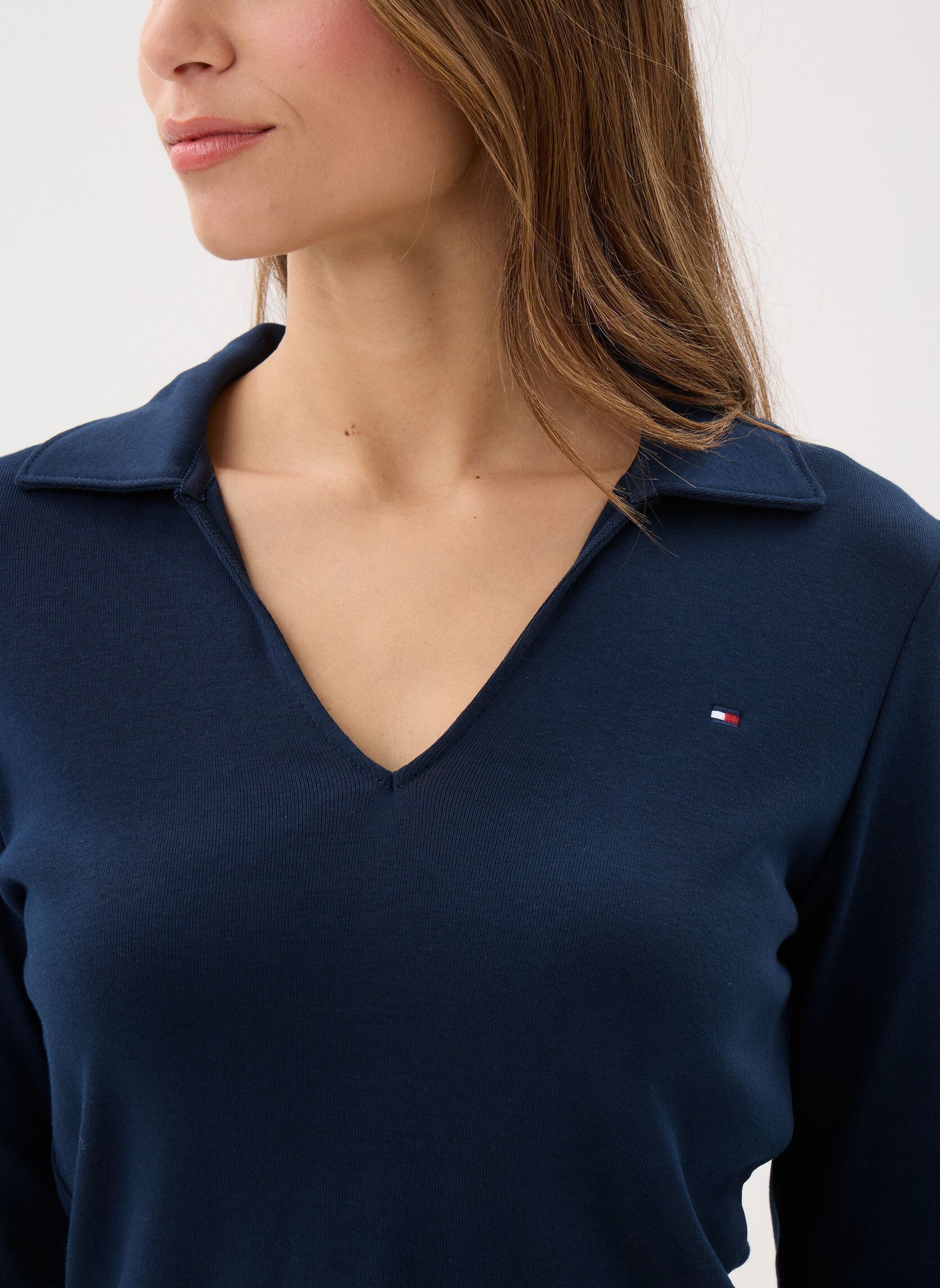 Polos manches longues Modern Cody Ls Open femme bleu Tommy Hilfiger Polos manches longues Modern Cody Ls Open femme bleu DARK NIGHT NAVY