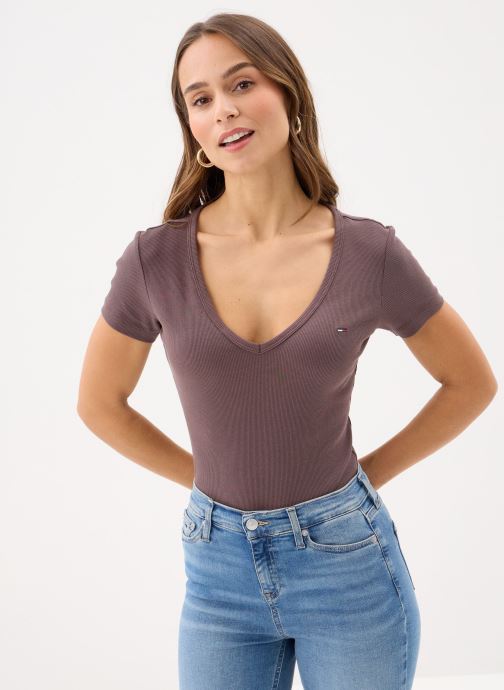 Tommy Jeans T-shirts met korte mouwen Tjw Slim Essential R DW0DW17385GW1 dames bruin