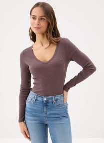 Camisetas de manga larga Tjw Slim Essential R DW0DW17990GW1 mujer marrón