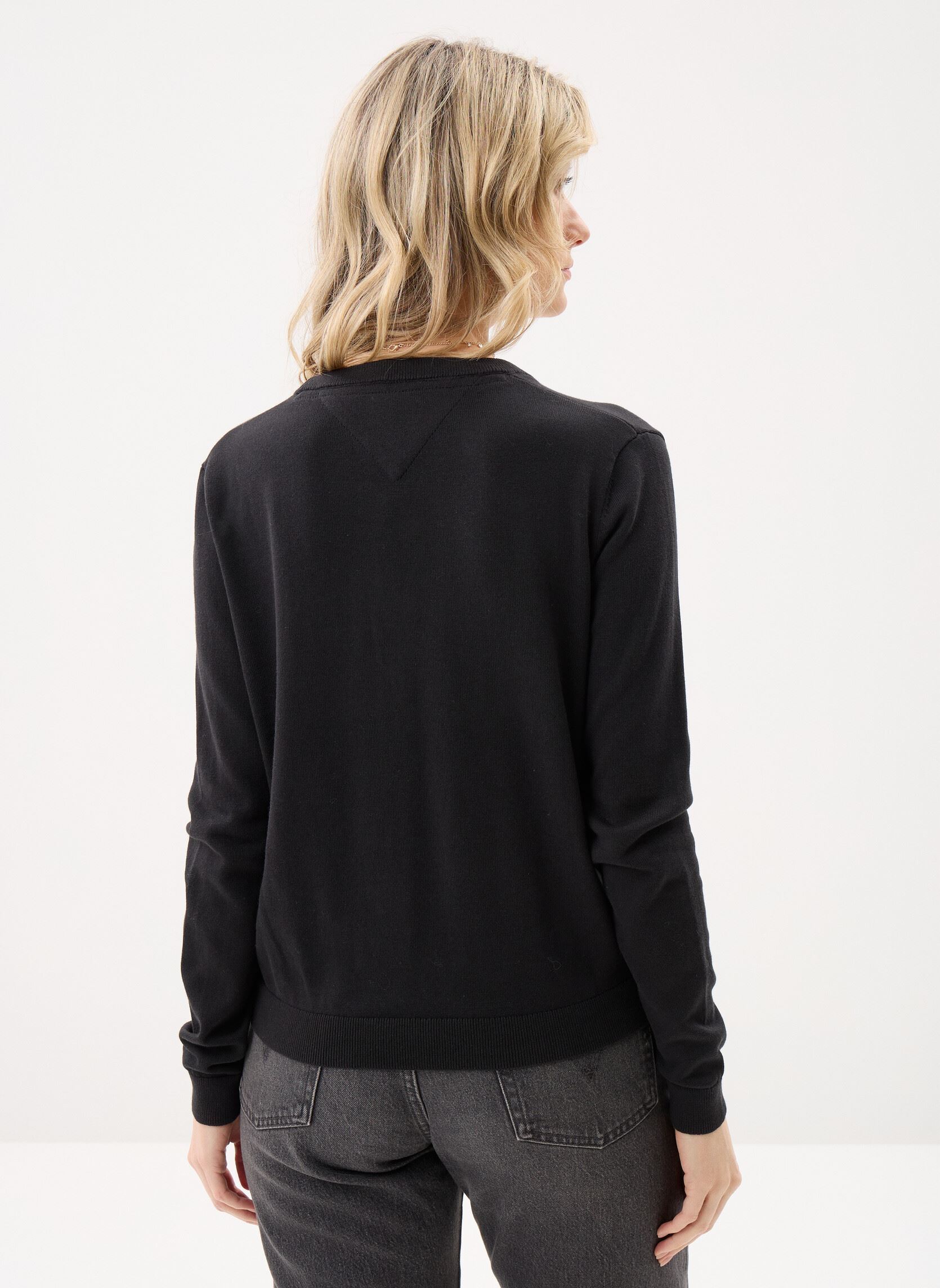 Truien Tjw Essential Vneck dames zwart Tommy Jeans Truien Tjw Essential Vneck dames zwart BLACK