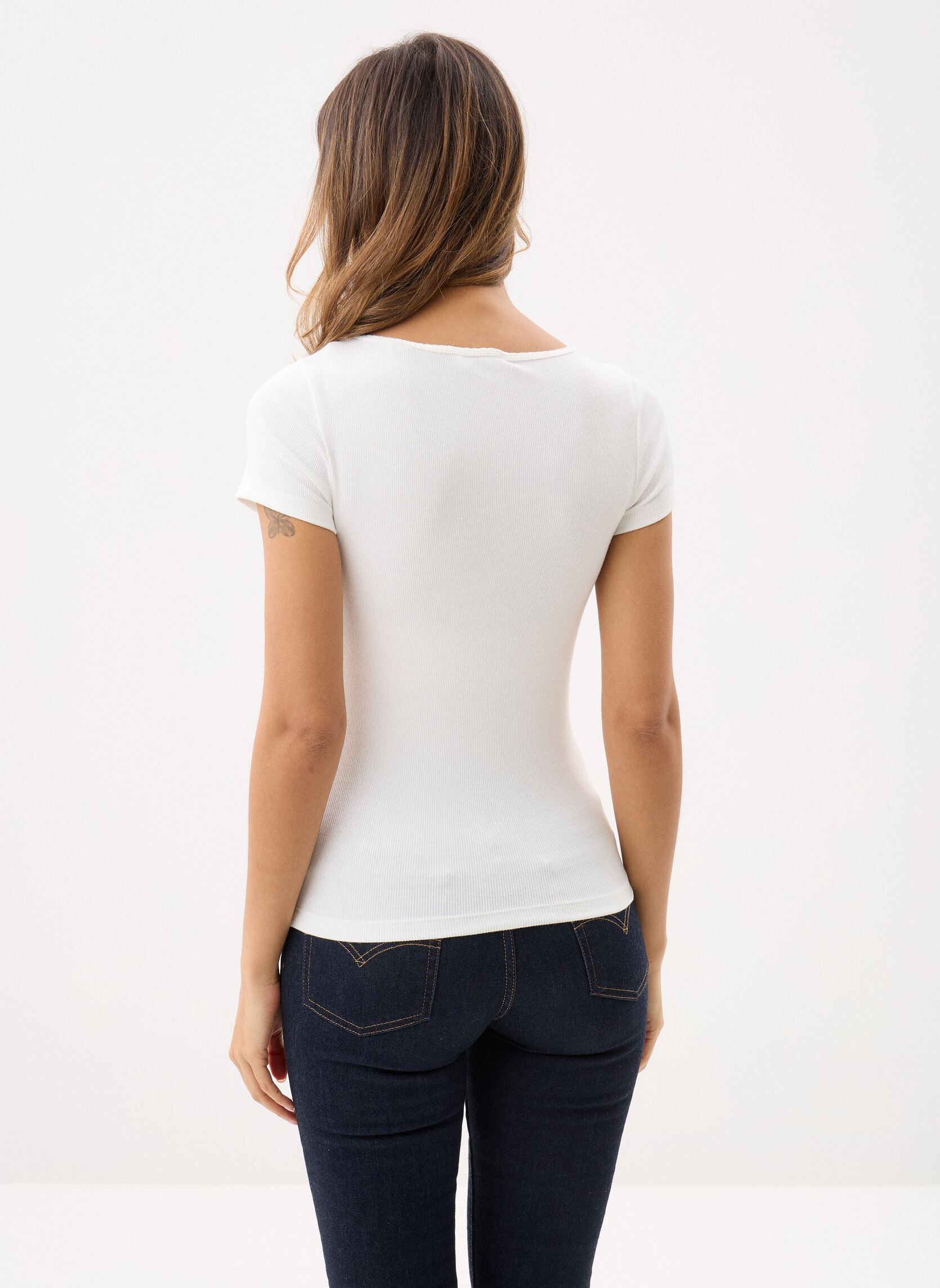 T-shirts met korte mouwen Tjw Slim Sh Soft Rib dames wit Tommy Jeans T-shirts met korte mouwen Tjw Slim Sh Soft Rib dames wit ECRU