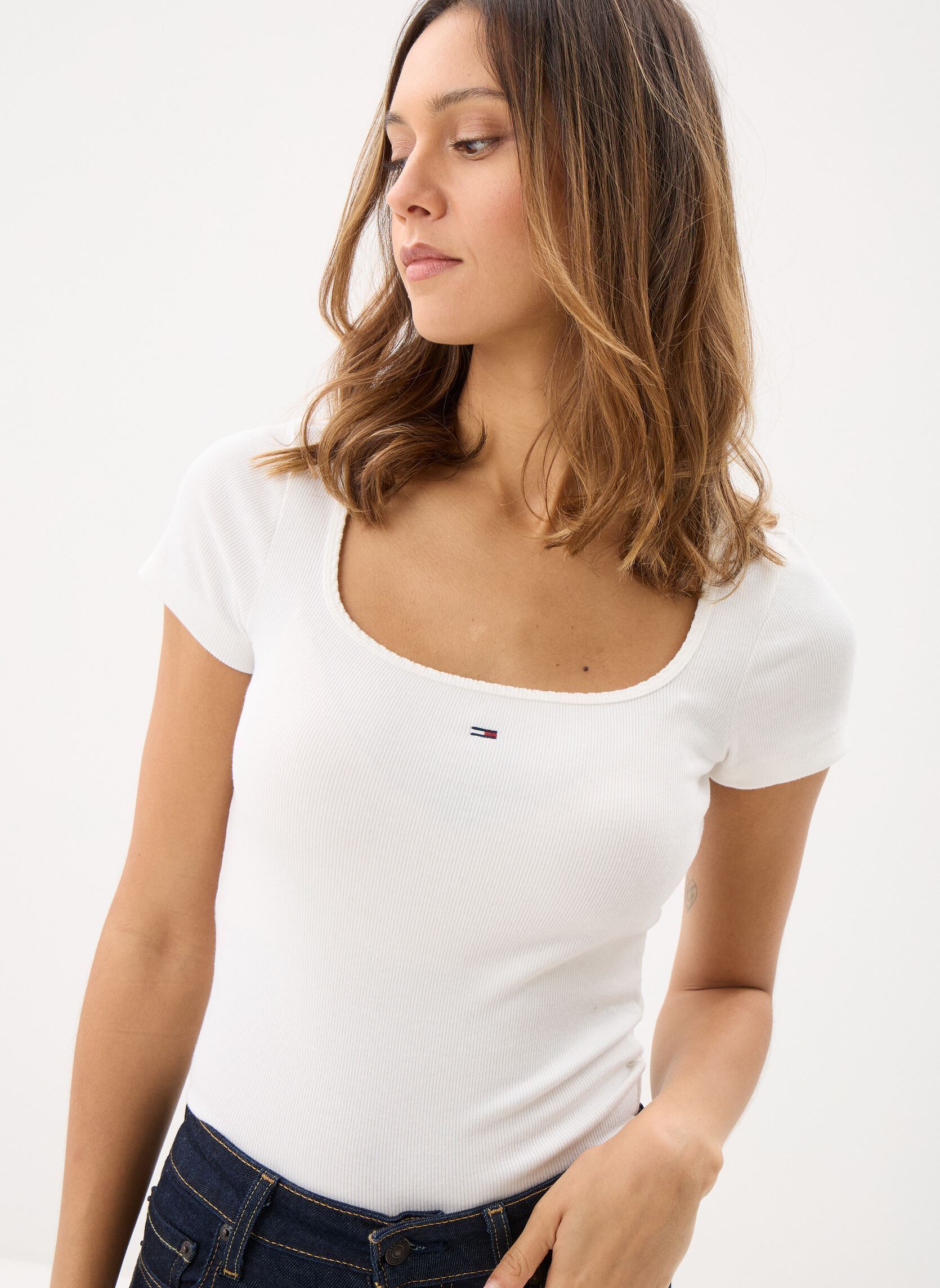 Vêtements Tommy Jeans Tjw Slim Sh Soft Rib pour Femme