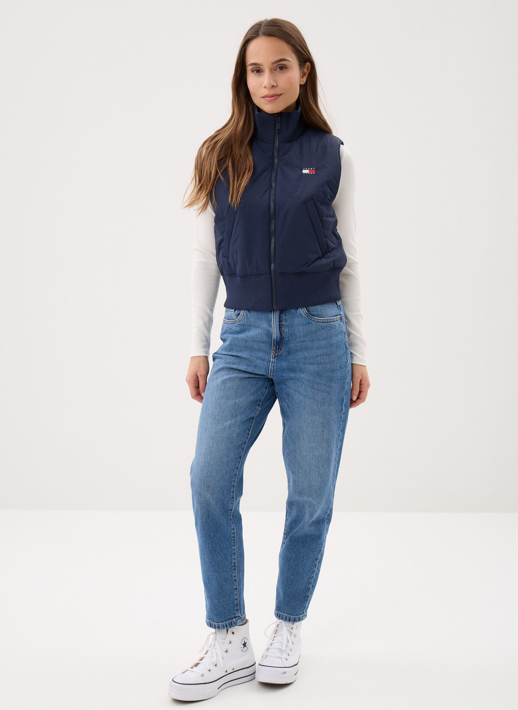 Chalecos Tjw High Neck Flag V mujer azul Tommy Jeans Chalecos Tjw High Neck Flag V mujer azul DARK NIGHT NAVY