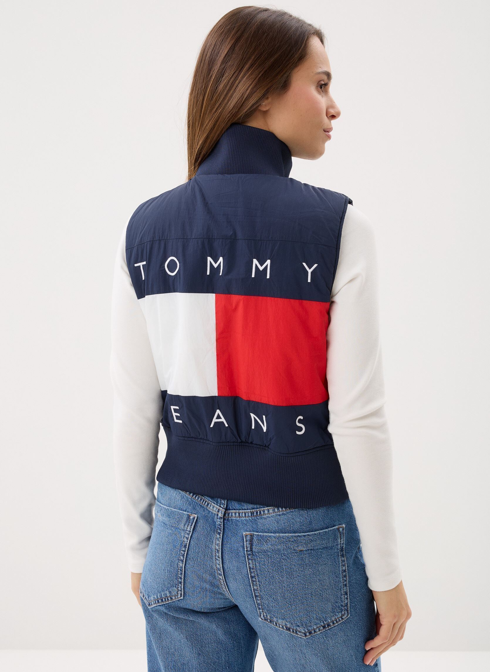 Chalecos Tjw High Neck Flag V mujer azul Tommy Jeans Chalecos Tjw High Neck Flag V mujer azul DARK NIGHT NAVY