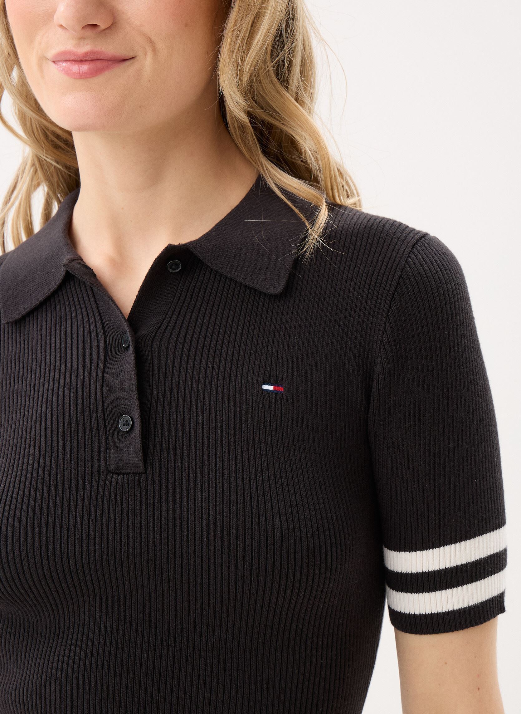Jurken Tjw F&F Sweater Polo dames zwart Tommy Jeans Jurken Tjw F&F Sweater Polo dames zwart BLACK