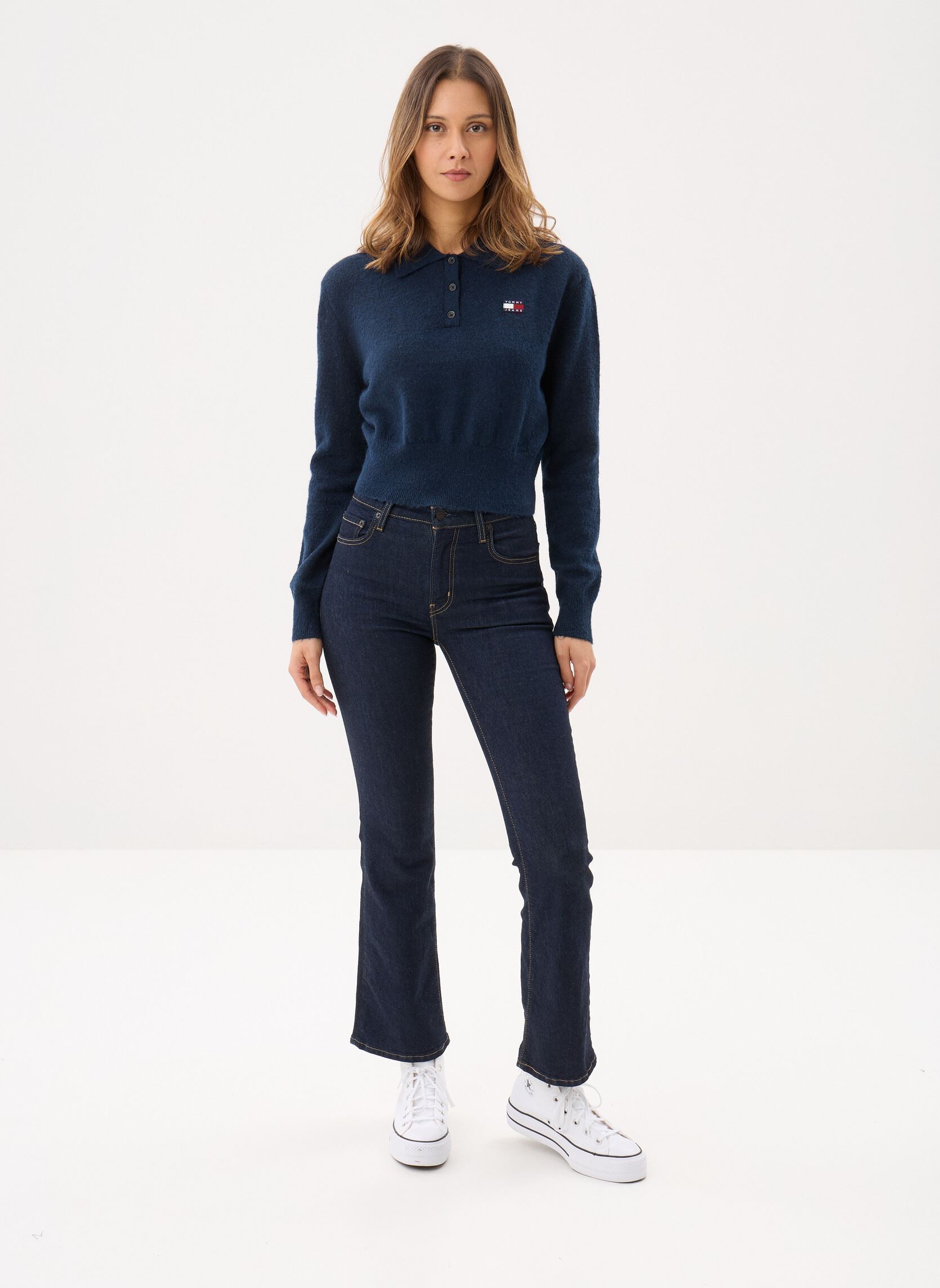 Pulls Tjw Fluffy Polo Swea femme bleu Tommy Jeans Pulls Tjw Fluffy Polo Swea femme bleu DARK NIGHT NAVY