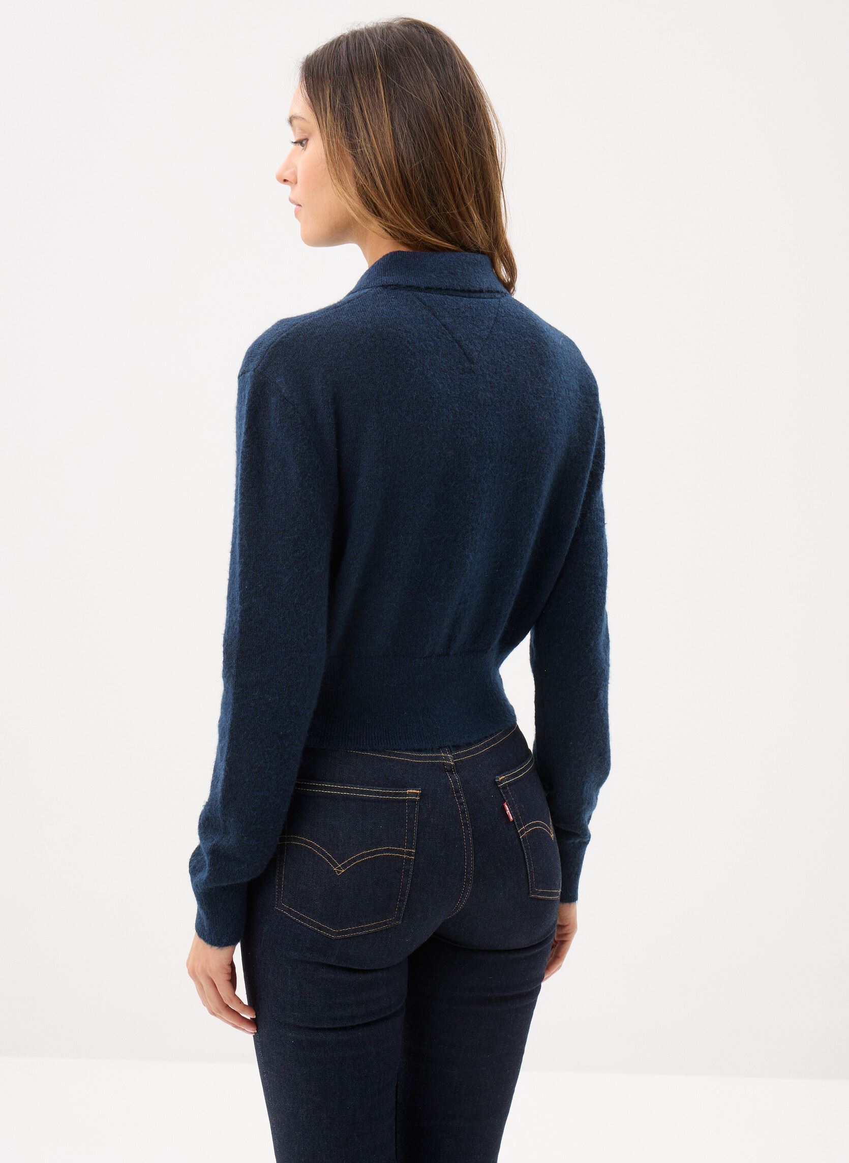 Pulls Tjw Fluffy Polo Swea femme bleu Tommy Jeans Pulls Tjw Fluffy Polo Swea femme bleu DARK NIGHT NAVY