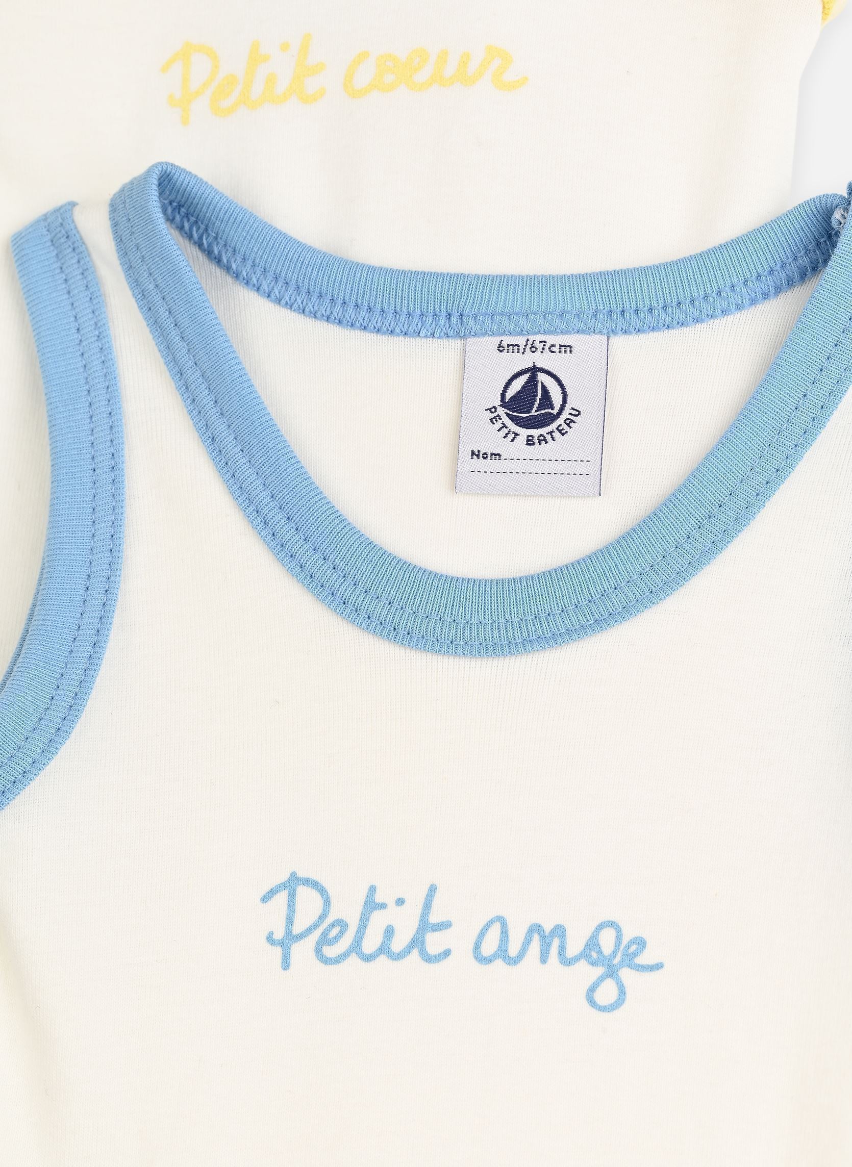 Body Lot de 3 Bodies Sans Manches A0FSL multicolore Petit Bateau Body Lot de 3 Bodies Sans Manches A0FSL multicolore VARIANTE 1