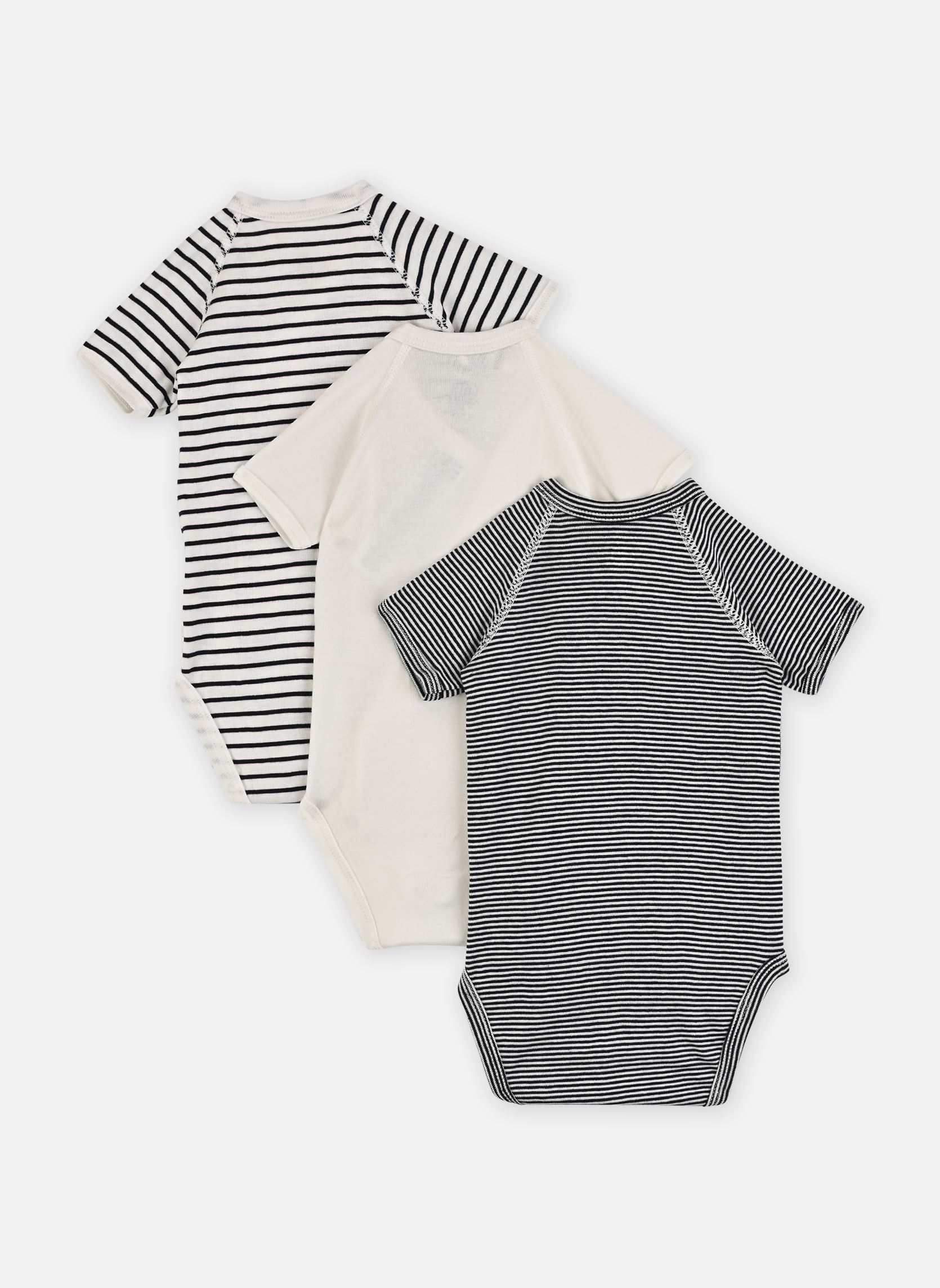 Bodies Lot de 3 bodies Croisés Manches Courtes blanc Petit Bateau Bodies Lot de 3 bodies Croisés Manches Courtes blanc VARIANTE 1