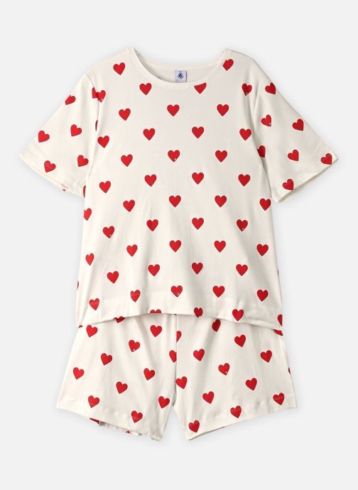 Petit Bateau Vêtements Pyjacourt cœur en coton femme femme blanc