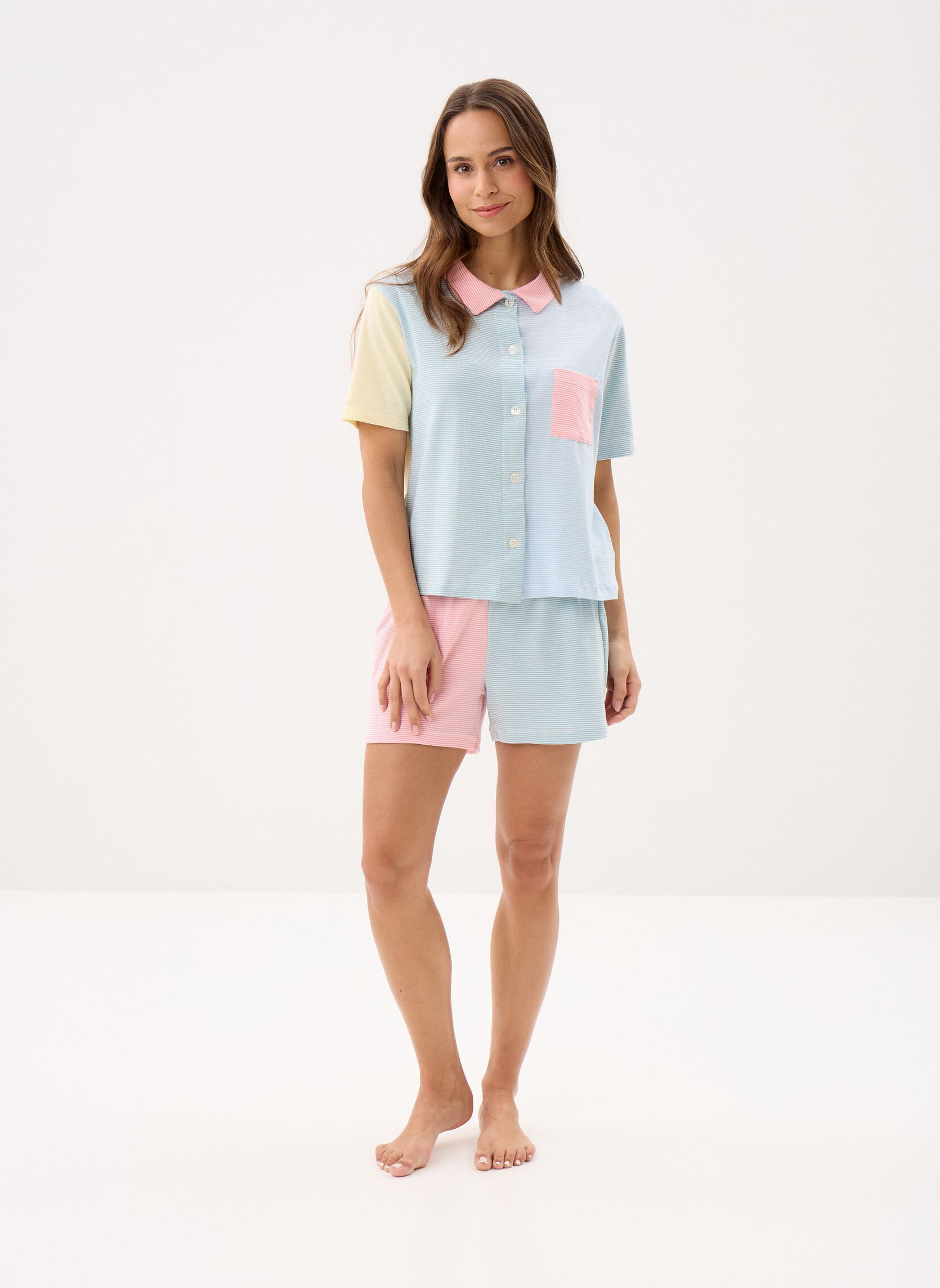 Kleidung Pyjacourt Futeo damen weiß Petit Bateau Kleidung Pyjacourt Futeo damen weiß MARSHMALLOW/MULTICO