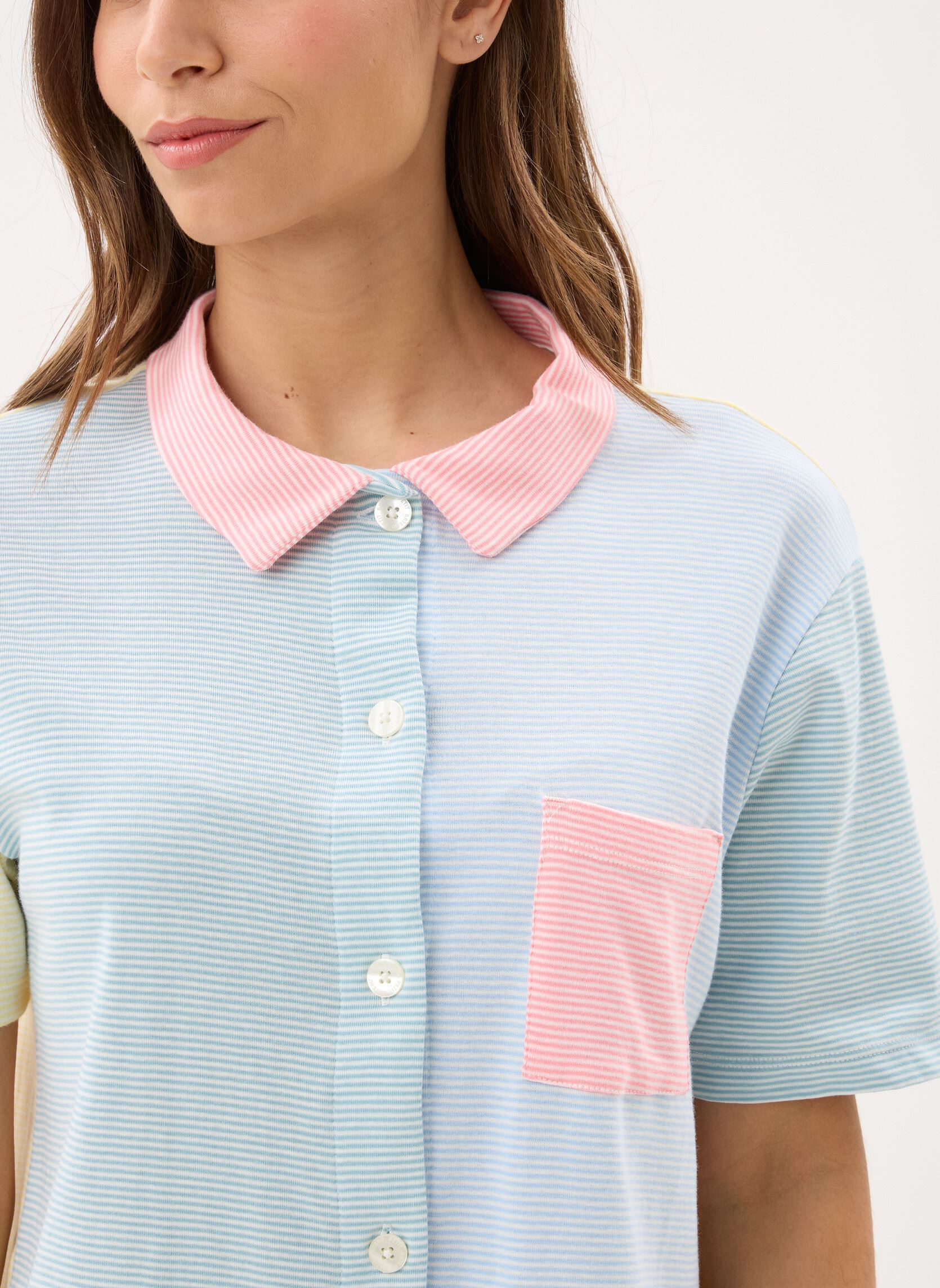Kleidung Pyjacourt Futeo damen weiß Petit Bateau Kleidung Pyjacourt Futeo damen weiß MARSHMALLOW/MULTICO
