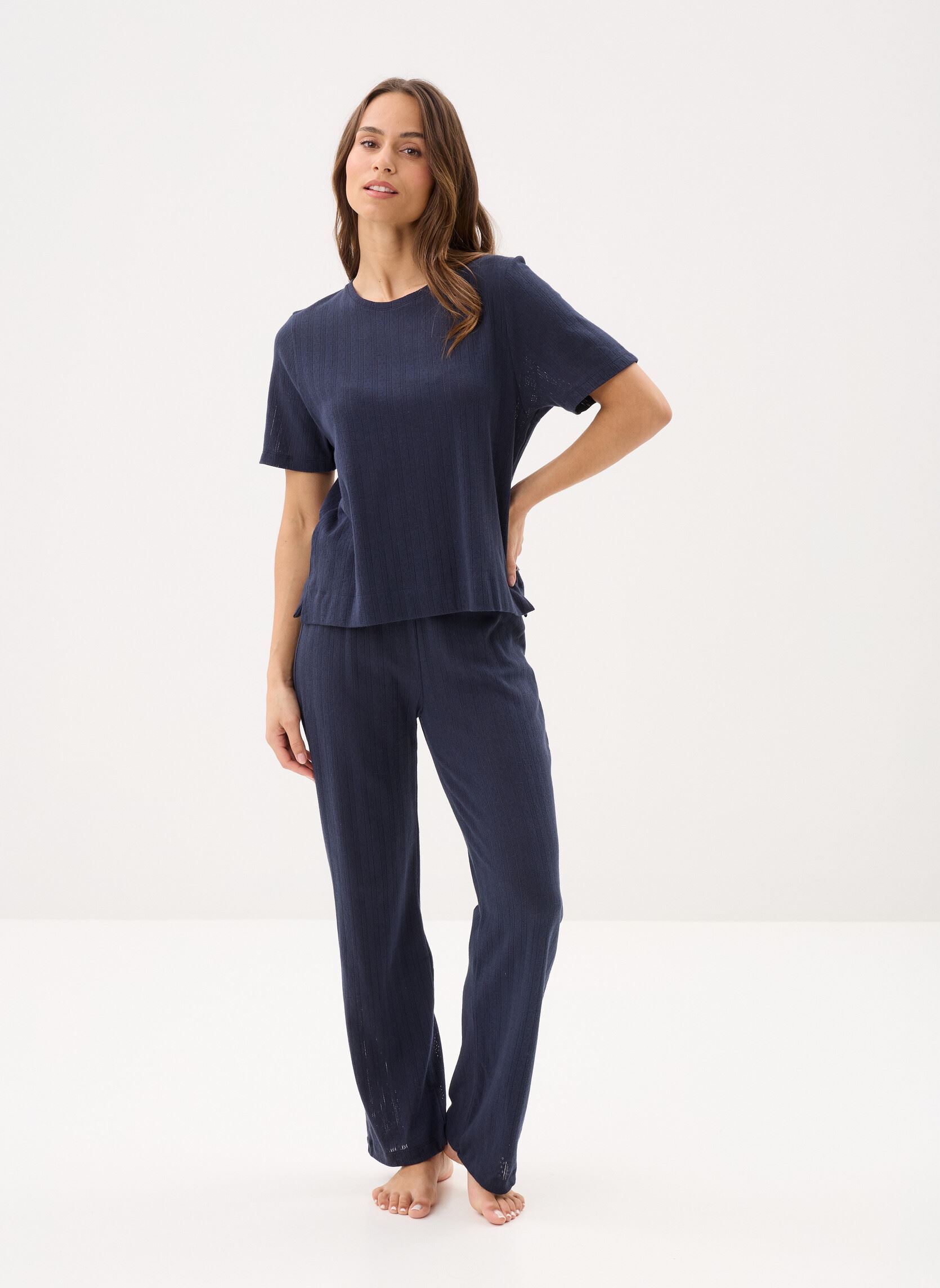 Kleidung Pyjama Futur damen blau Petit Bateau Kleidung Pyjama Futur damen blau Smoking