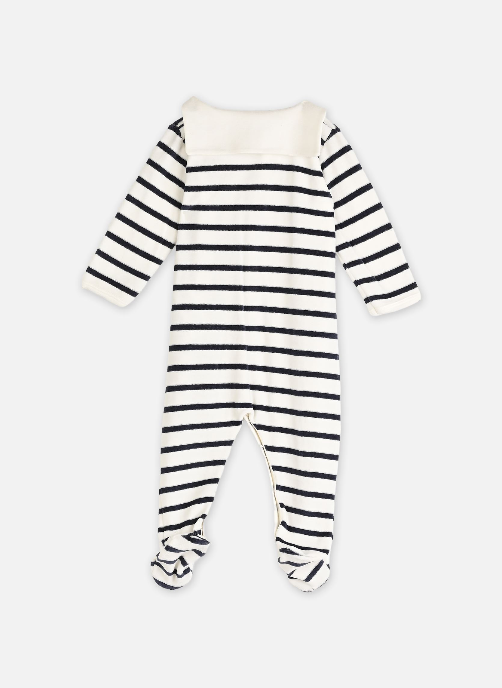 Pyjama's en jumpsuits Pyjama à Rayures en Velours wit Petit Bateau Pyjama's en jumpsuits Pyjama à Rayures en Velours wit MARSHMALLOW/SMOKING