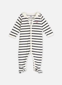 Pyjama's en jumpsuits Pyjama à Rayures en Velours wit