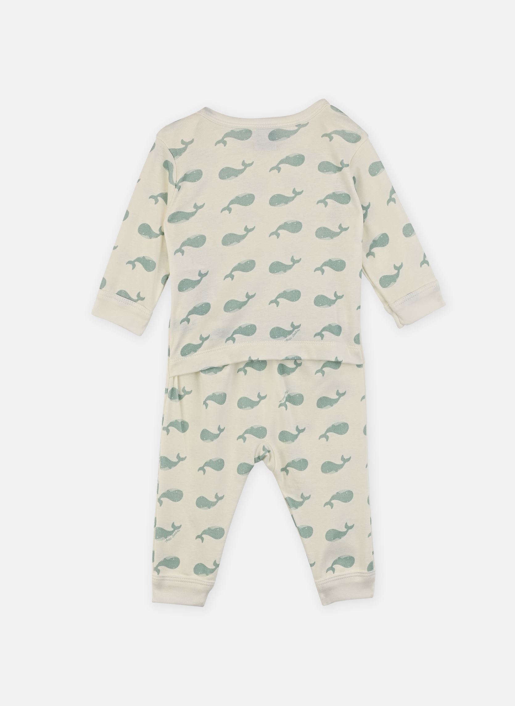 Pyjama's en jumpsuits Pyjama Sans Pieds Baleine en Coton wit Petit Bateau Pyjama's en jumpsuits Pyjama Sans Pieds Baleine en Coton wit MARSHMALLOW/SPRAY