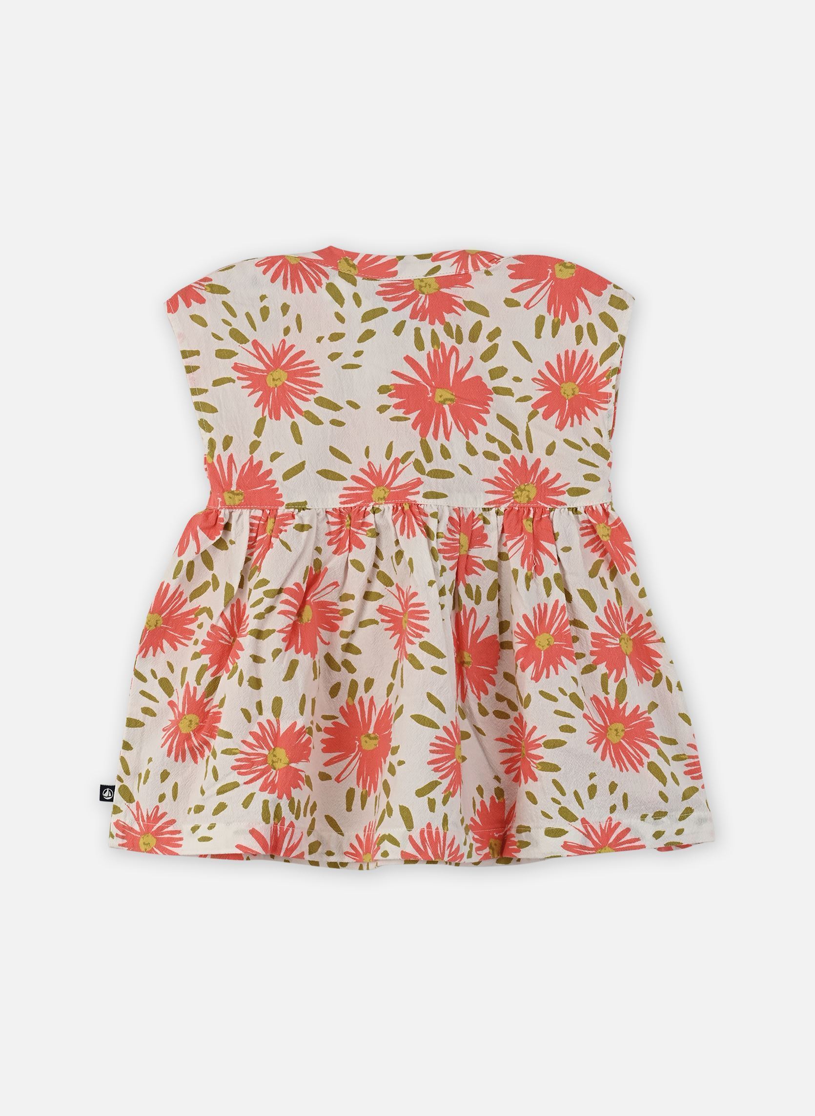 Robes Robe Falla fille blanc Petit Bateau Robes Robe Falla fille blanc MARSHMALLOW/MULTICO