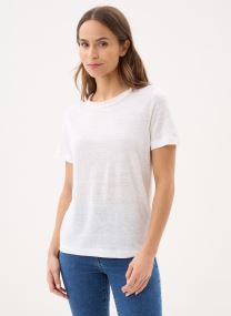 Tee-shirts manches courtes T-shirt manches courtes col rond en lin femme bleu